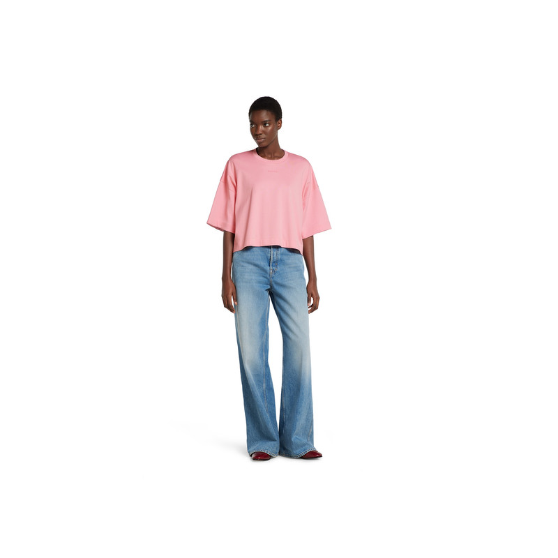 GUCCI Cotton jersey maxi T-shirt with embroidery outlook