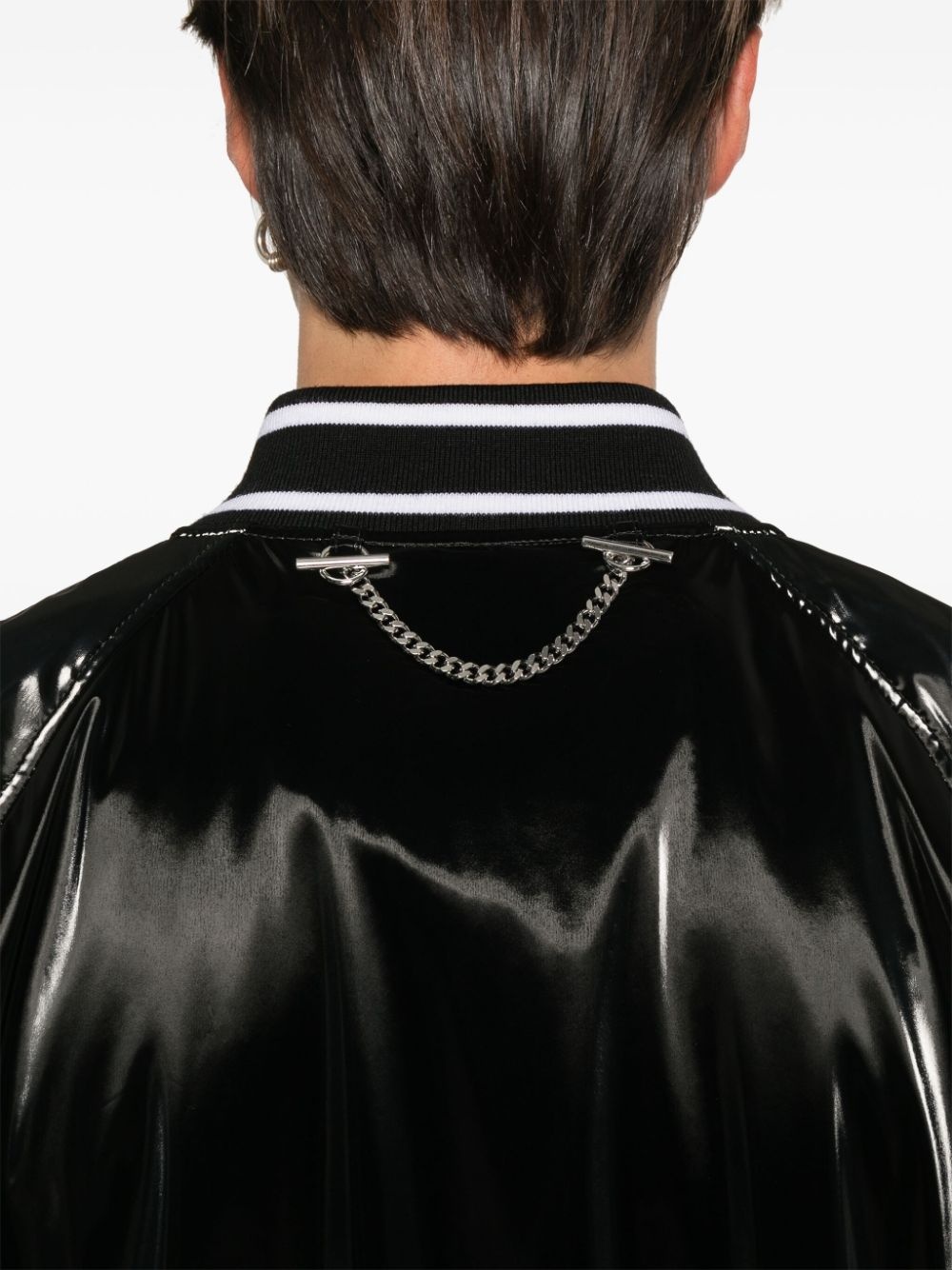 striped-trim bomber jacket - 5