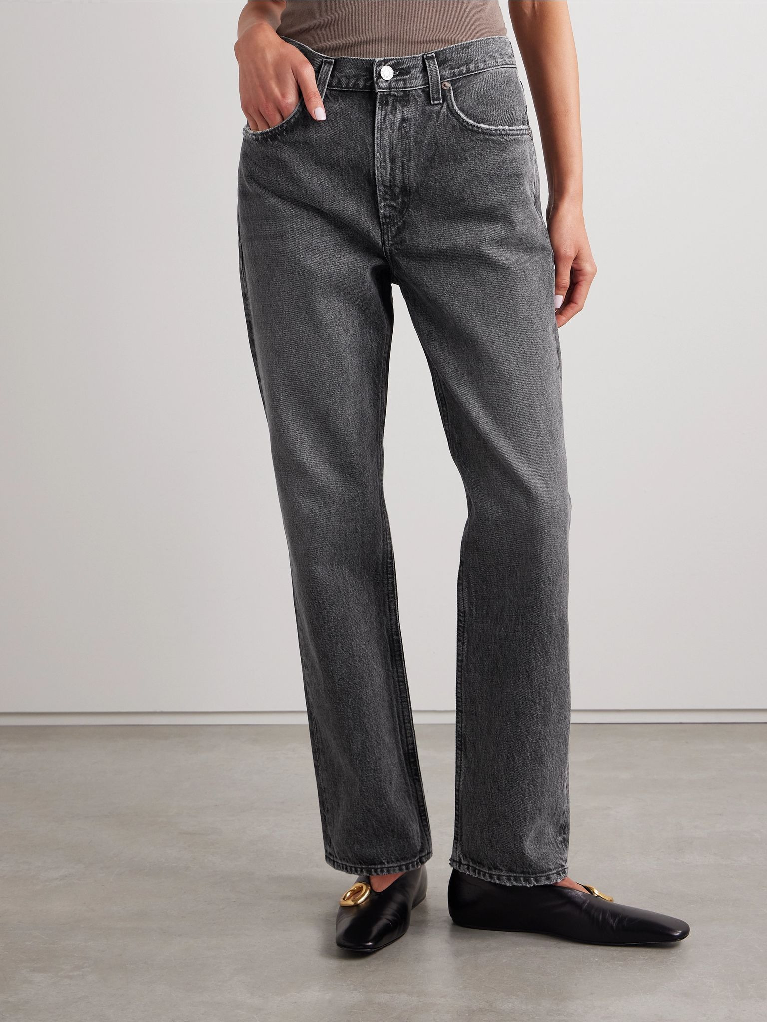 Valen mid-rise straight-leg jeans Dark gray - 3