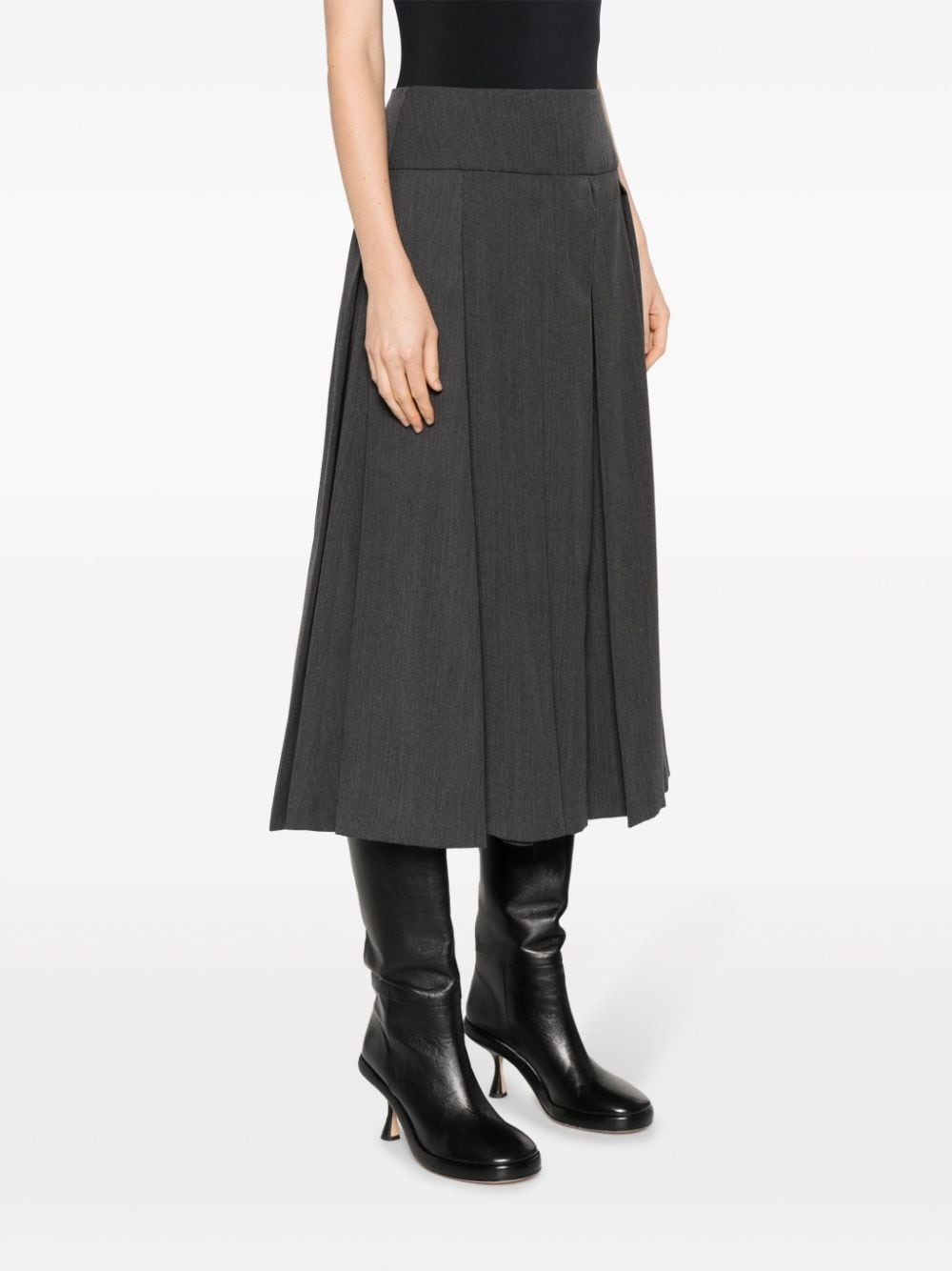 pleated A-line midi skirt - 3