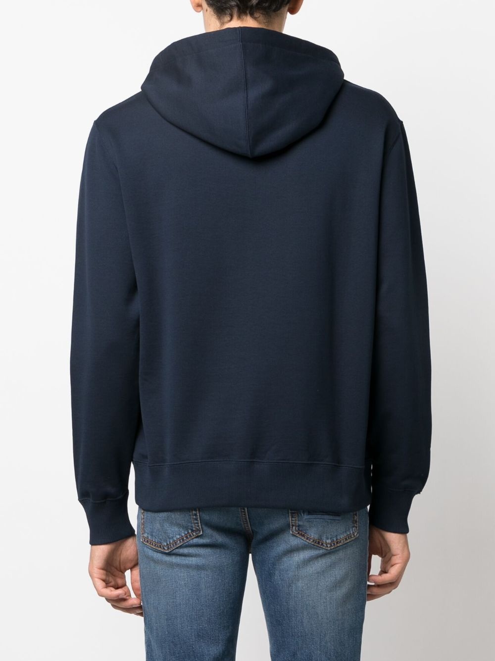 logo-embroidered cotton hoodie - 4