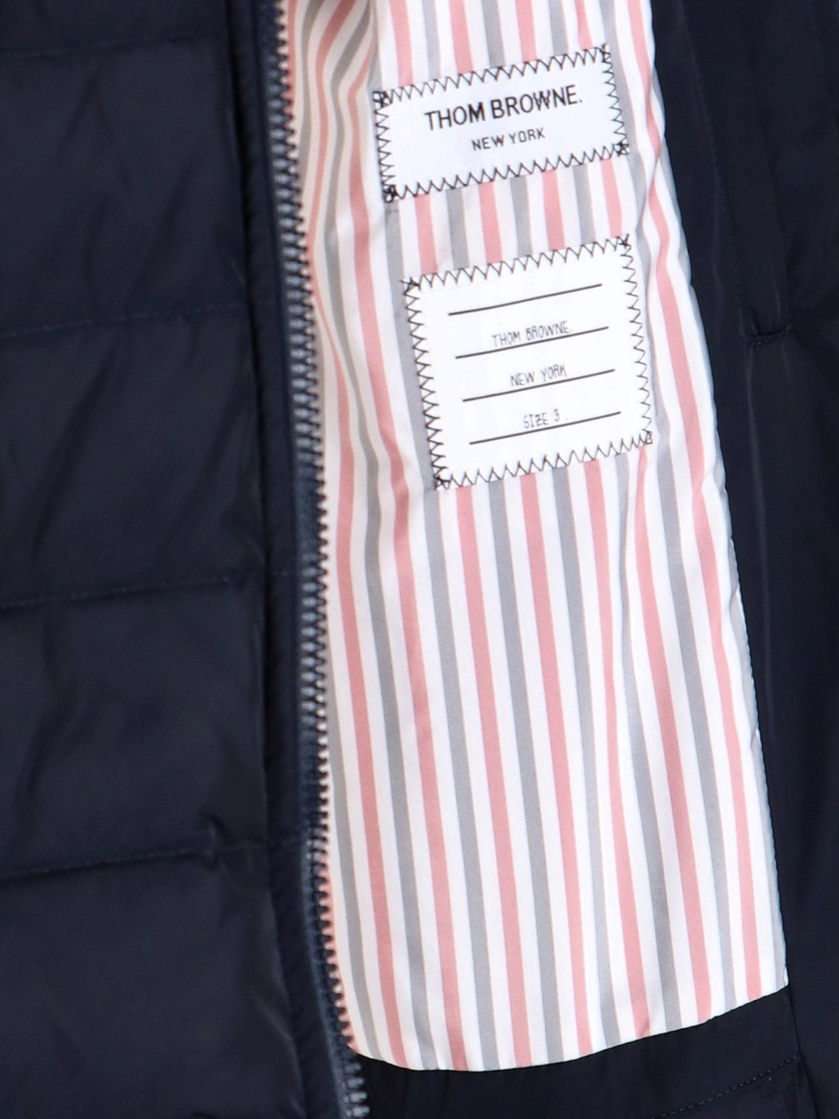 THOM BROWNE - STRIPED DETAIL DOWN JACKET - 4