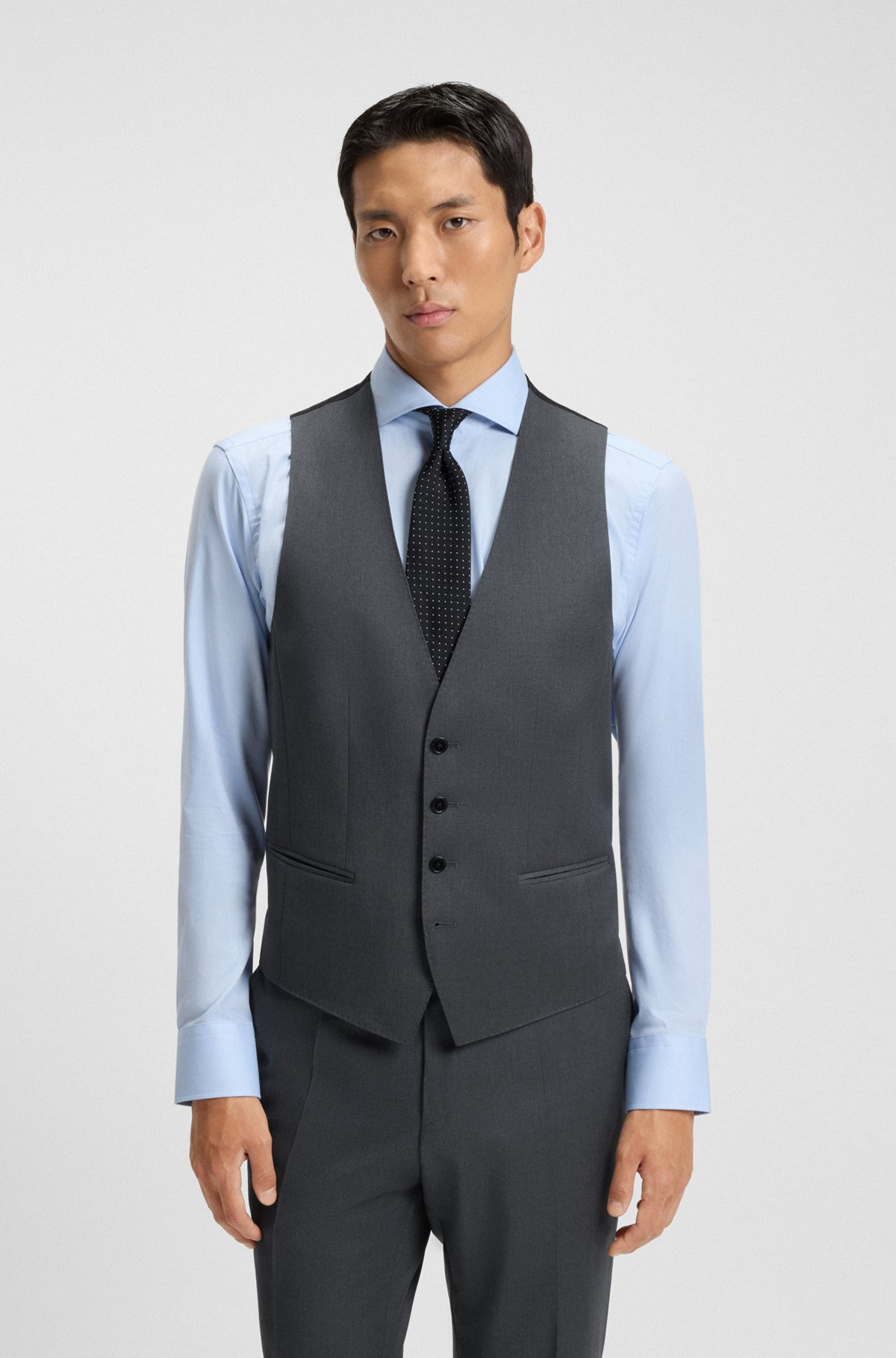 SINGLE-BREASTED WAISTCOAT IN VIRGIN-WOOL SERGE - 2