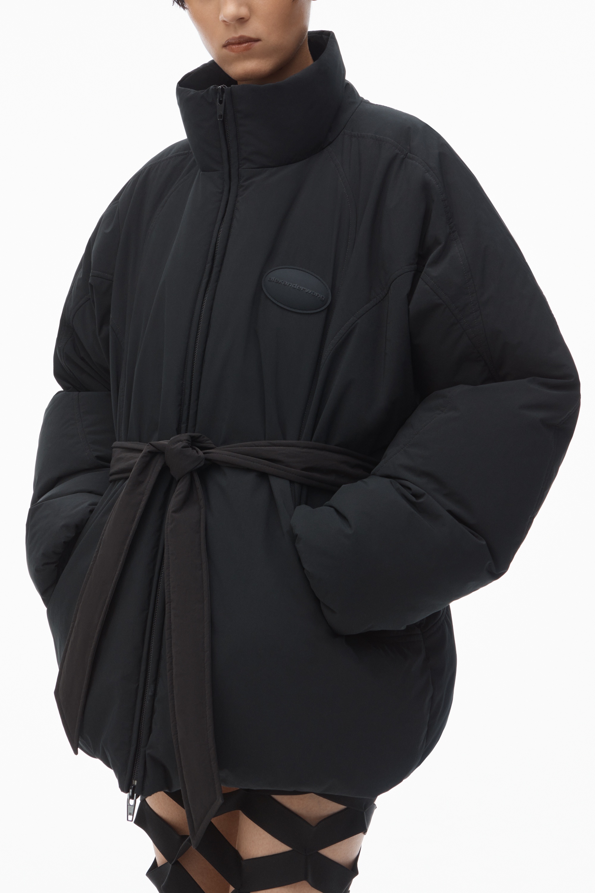Puffer Coat with Dome Logo Patch - 3