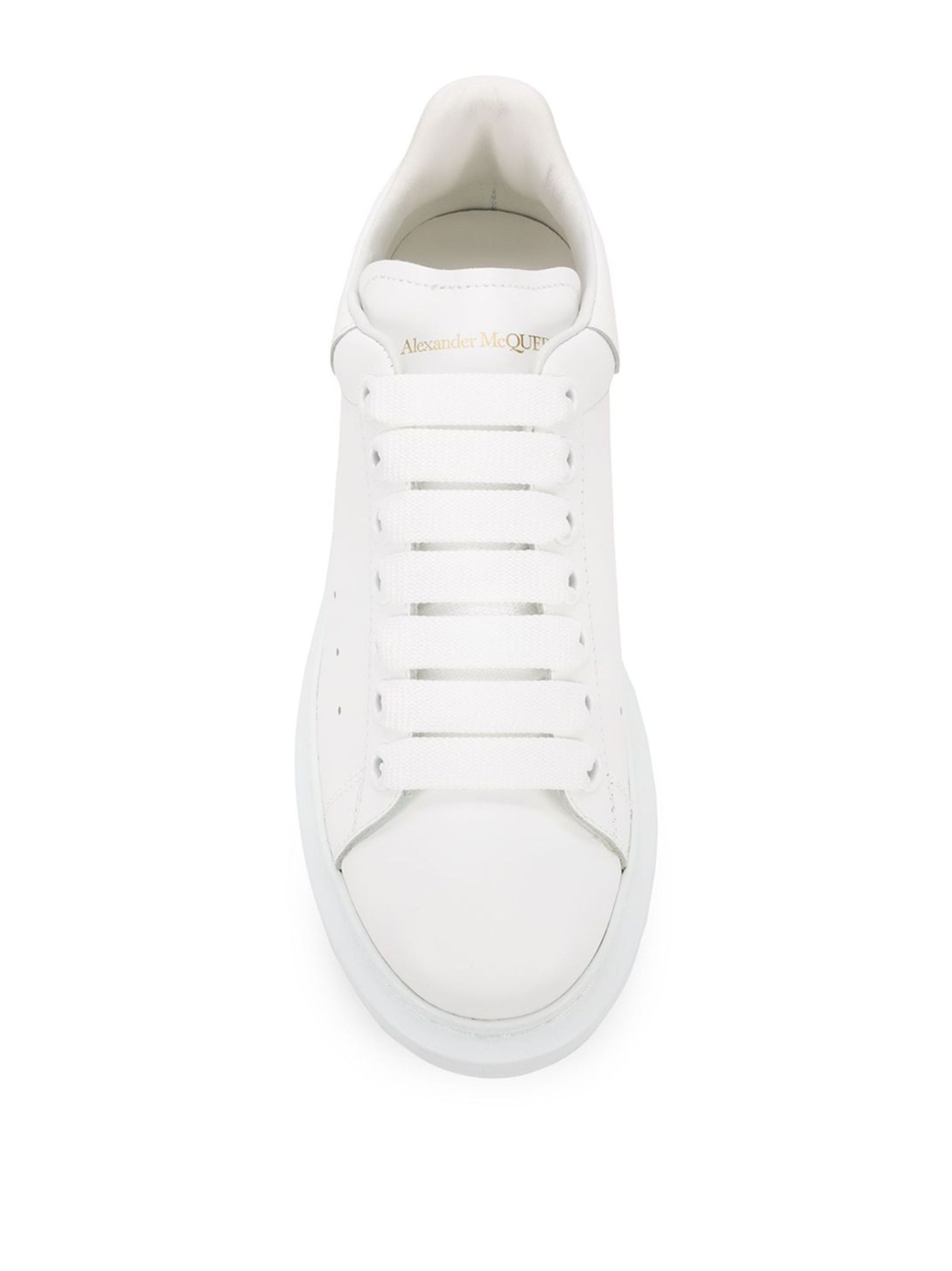 White Oversized Leather Sneakers - 4