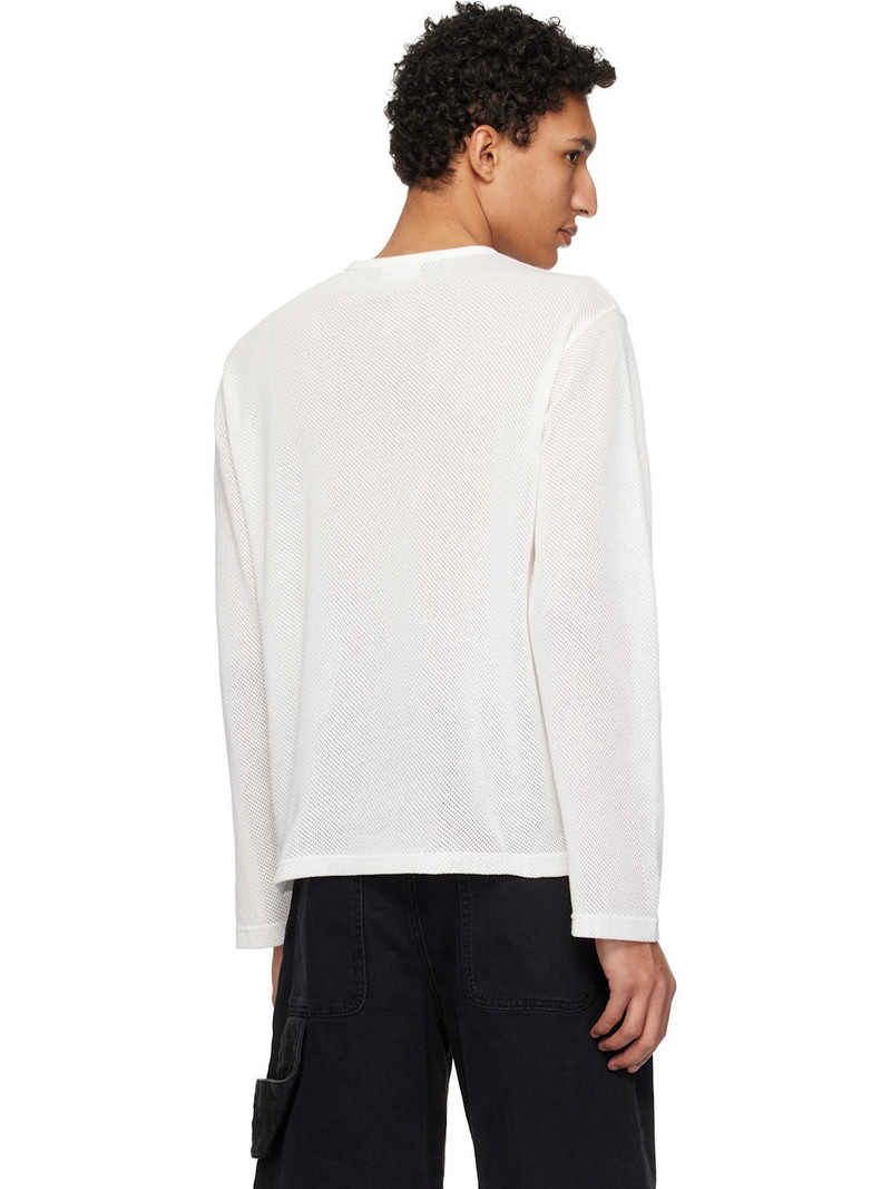 White Printed Mesh T-shirt 3