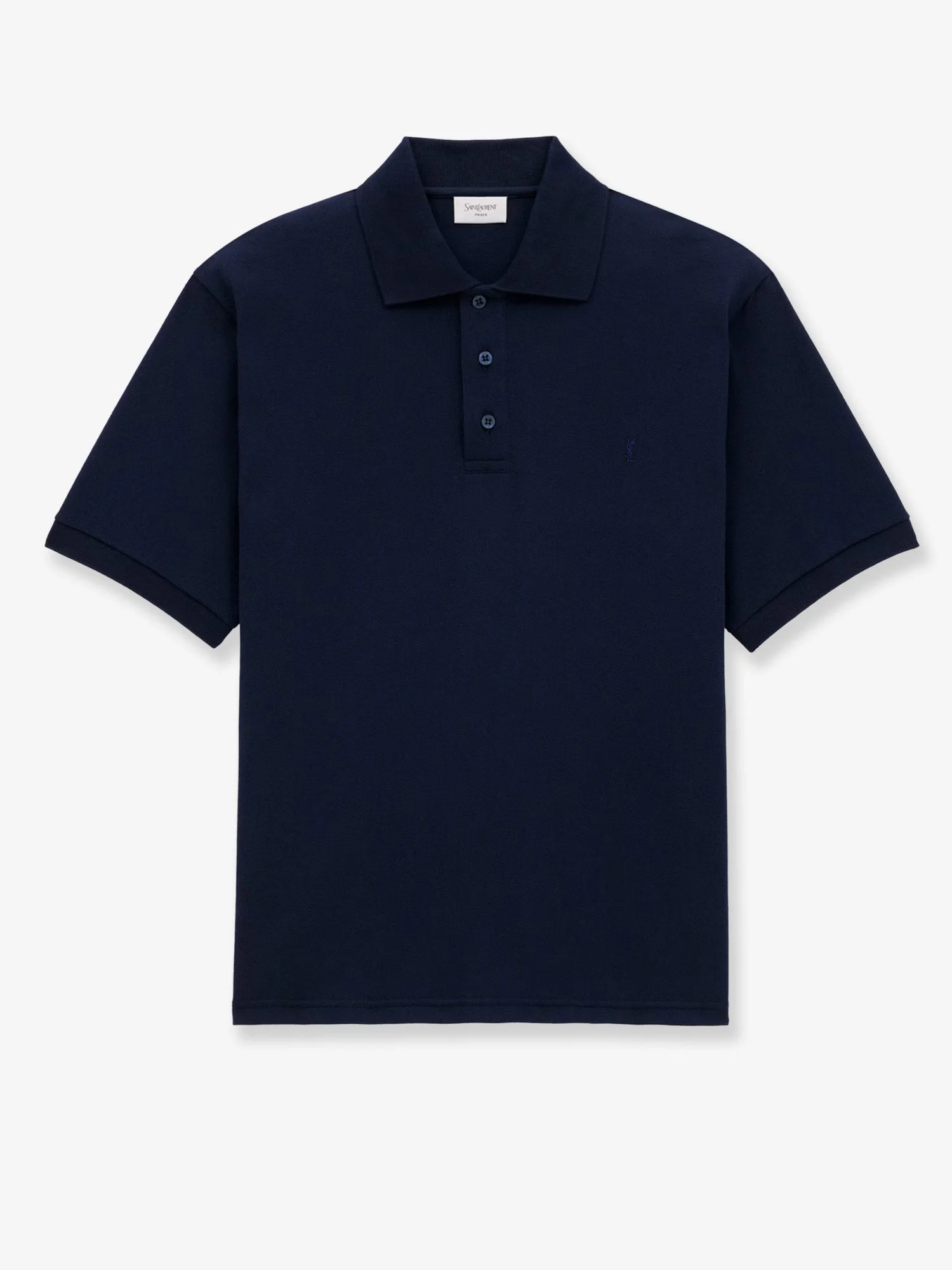 Saint Laurent Recycled Material Polo Shirt With Cassandre Embroidery - 1
