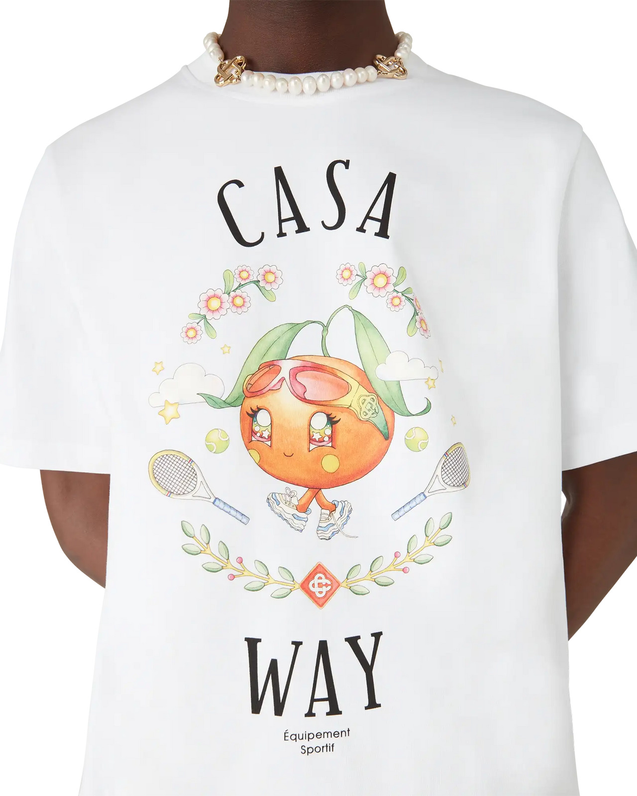 Casa Way Orange Mascot Short Sleeve T-Shirt | Casablanca Paris - 5