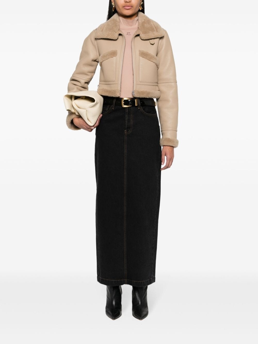 straight denim maxi skirt - 2