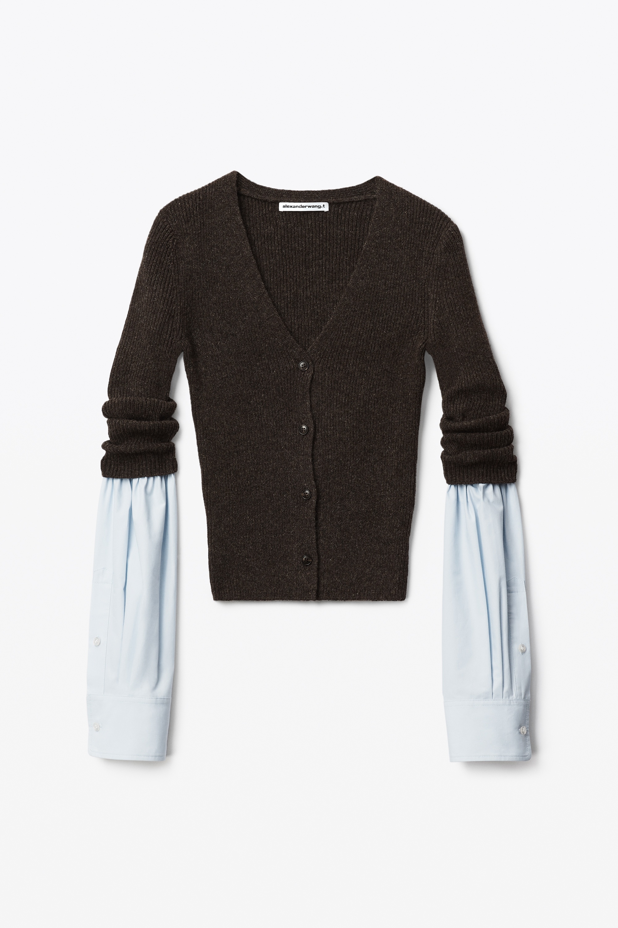 RIBBED CARDIGAN IN CLASSIC YAK - 1
