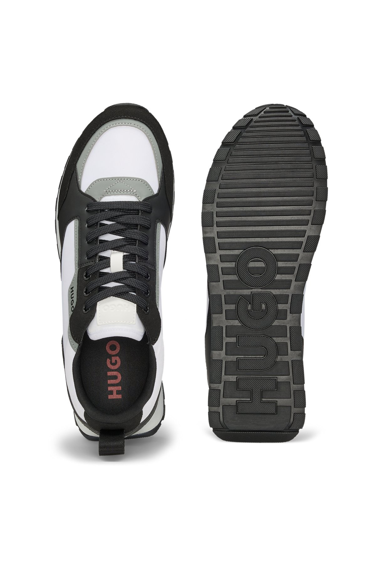 MIXED-MATERIAL TRAINERS WITH BRANDED ACCENTS - 4