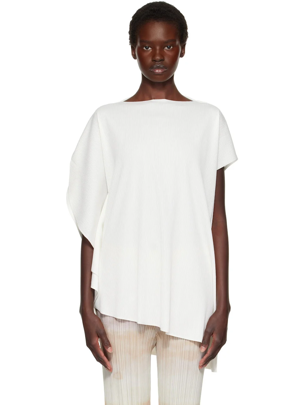 White A-POC Slice Blouse - 1