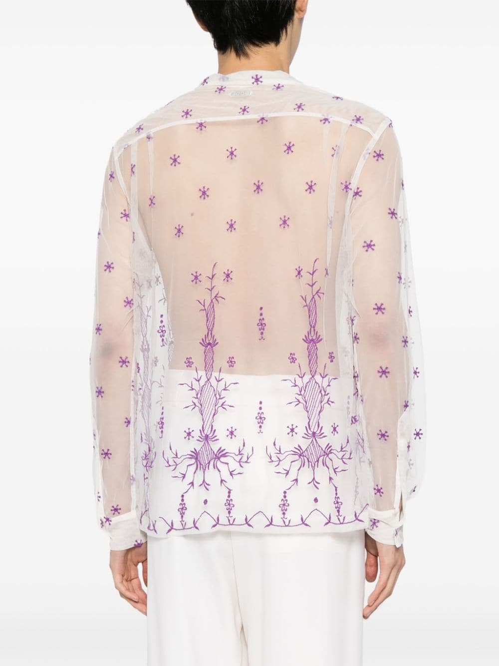 embroidered long-sleeve shirt - 4