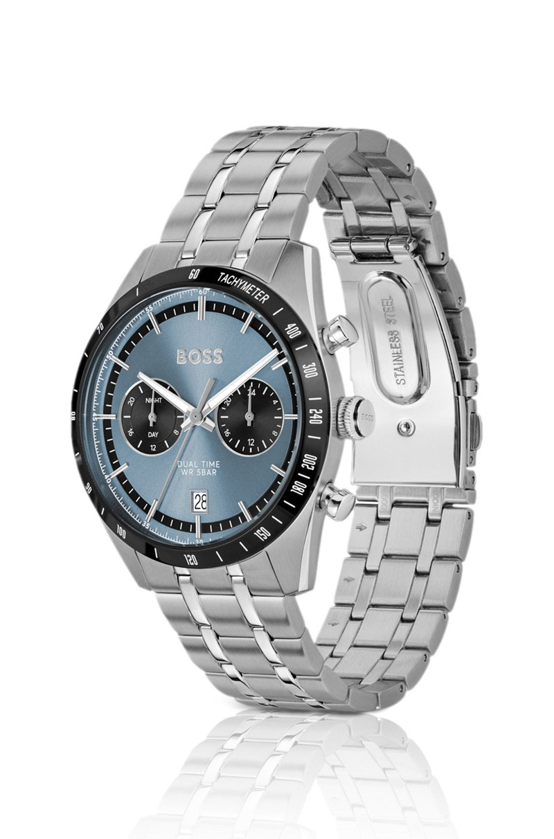 BOSS STEEL-BRACELET WATCH WITH BLUE DIAL outlook