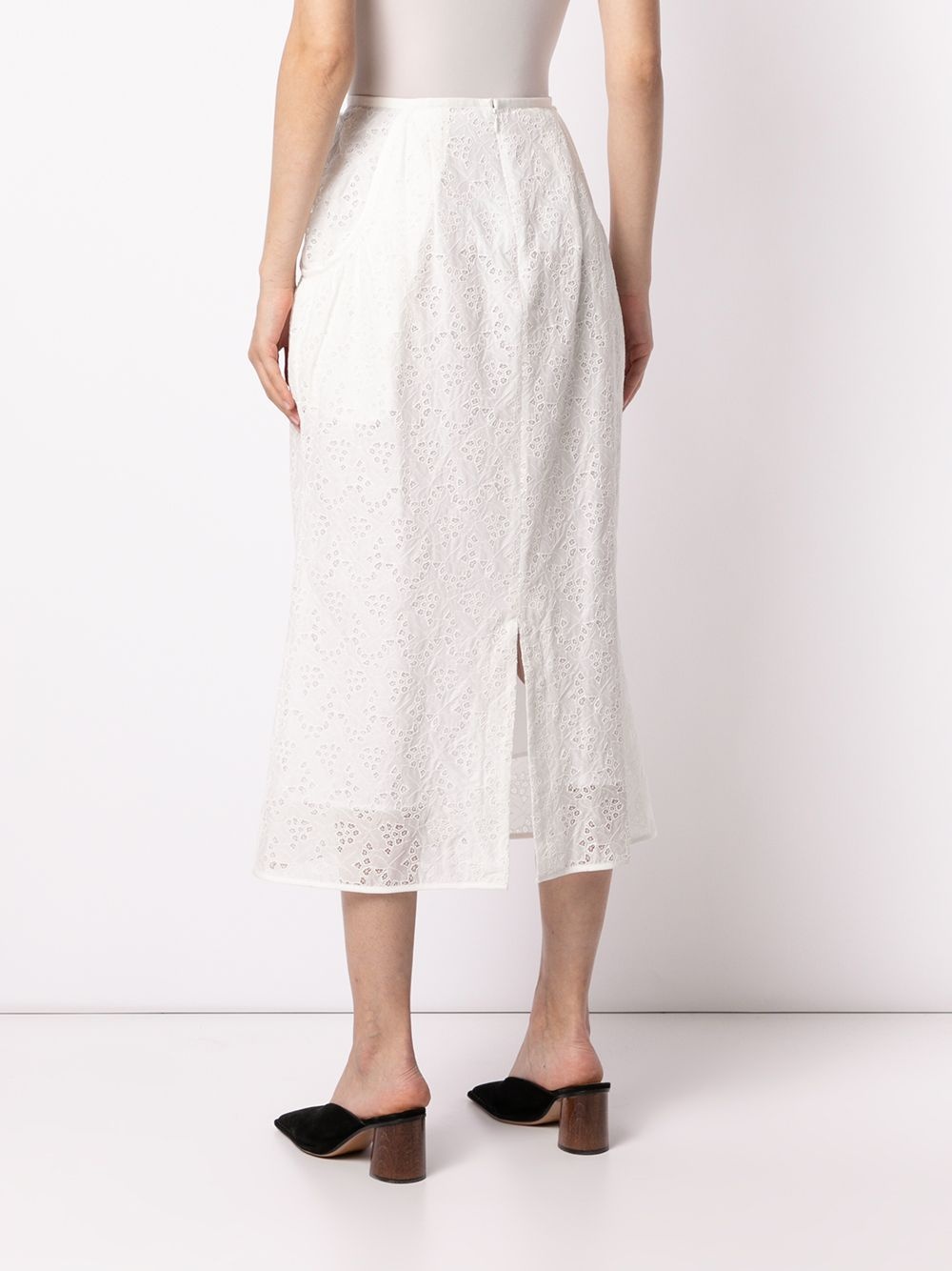 embroidered lace cotton skirt - 4