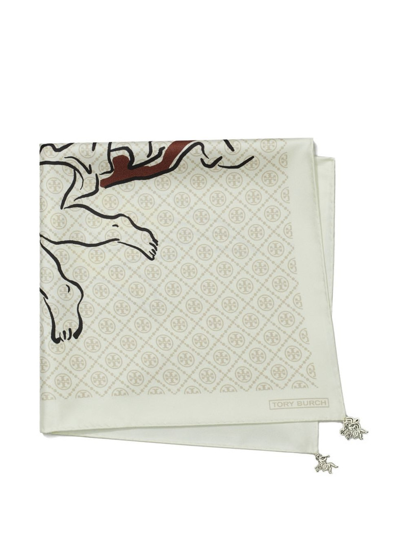 T-Monogram Cherub silk neckerchief 1