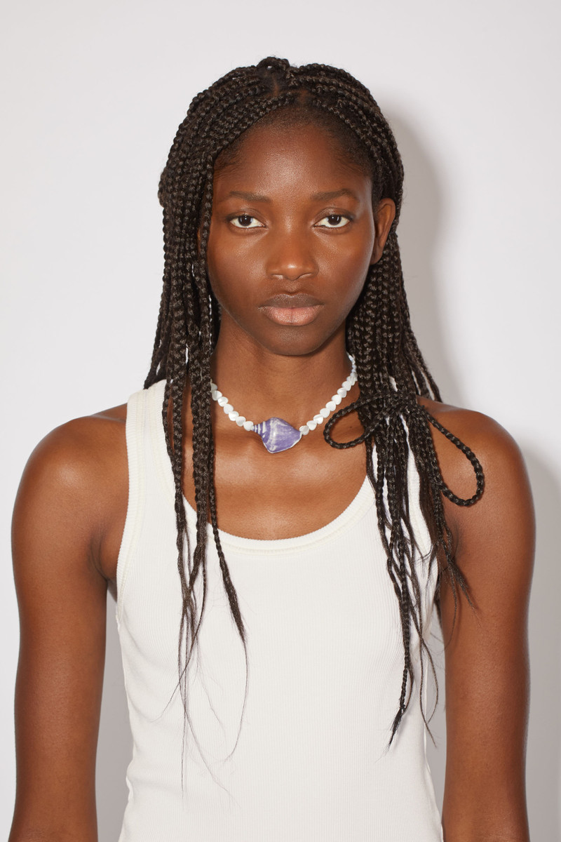 Acne Studios Shell pearl necklace - Denim blue outlook