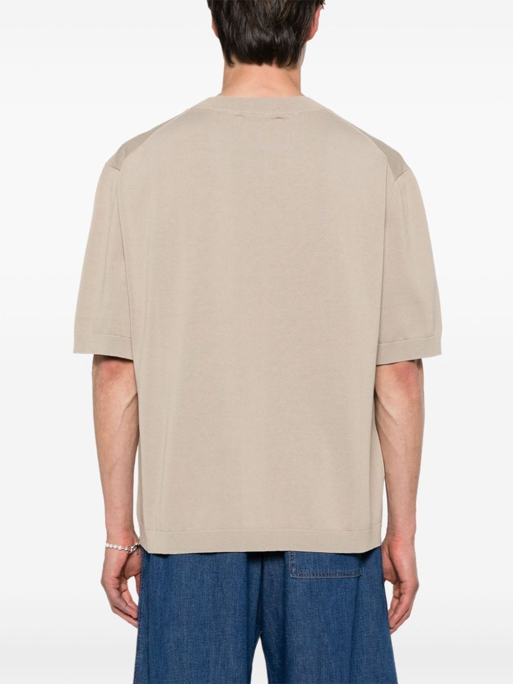 fine-ribbed cotton T-shirt - 4