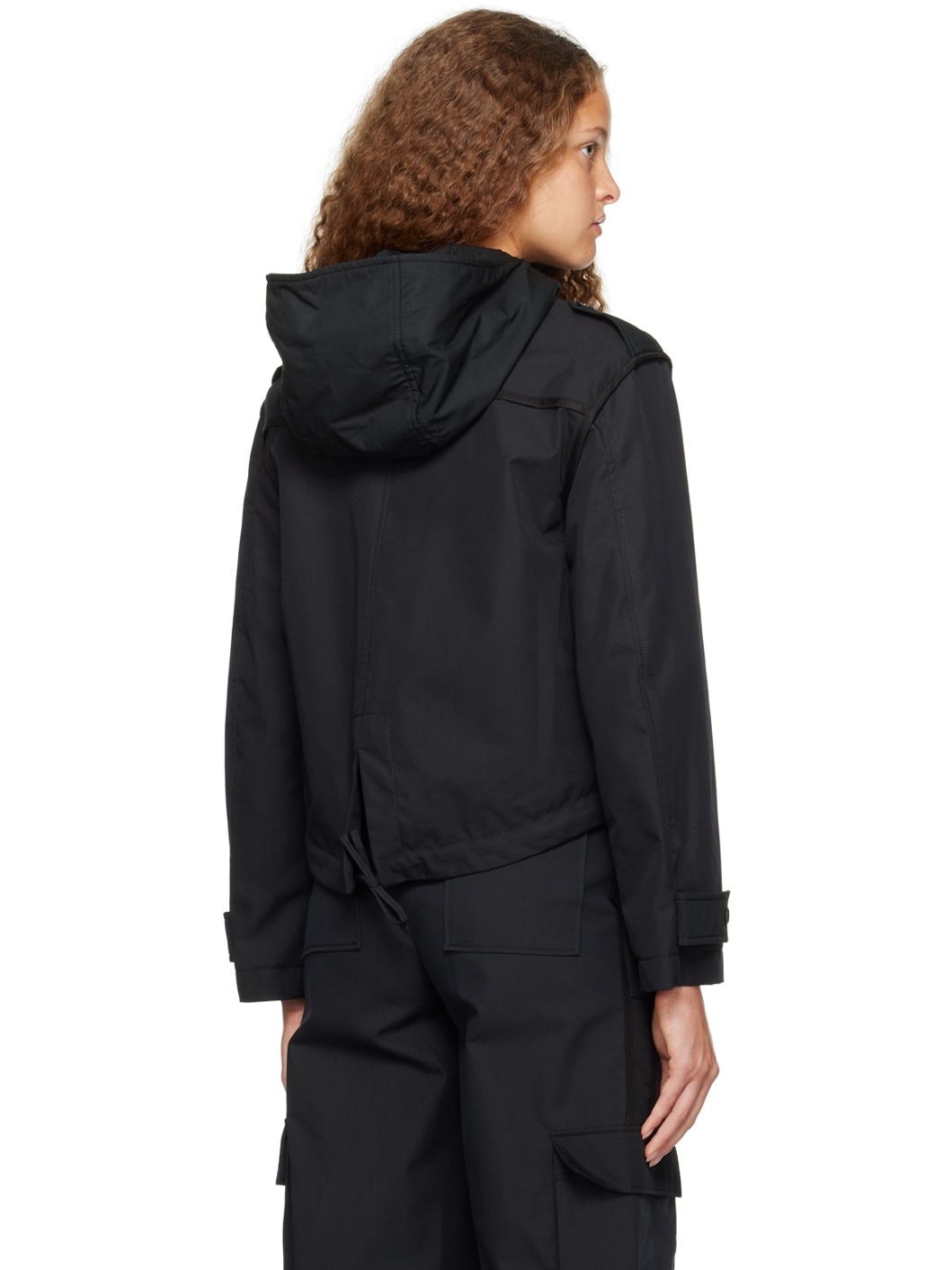 Black Paneled Jacket - 3