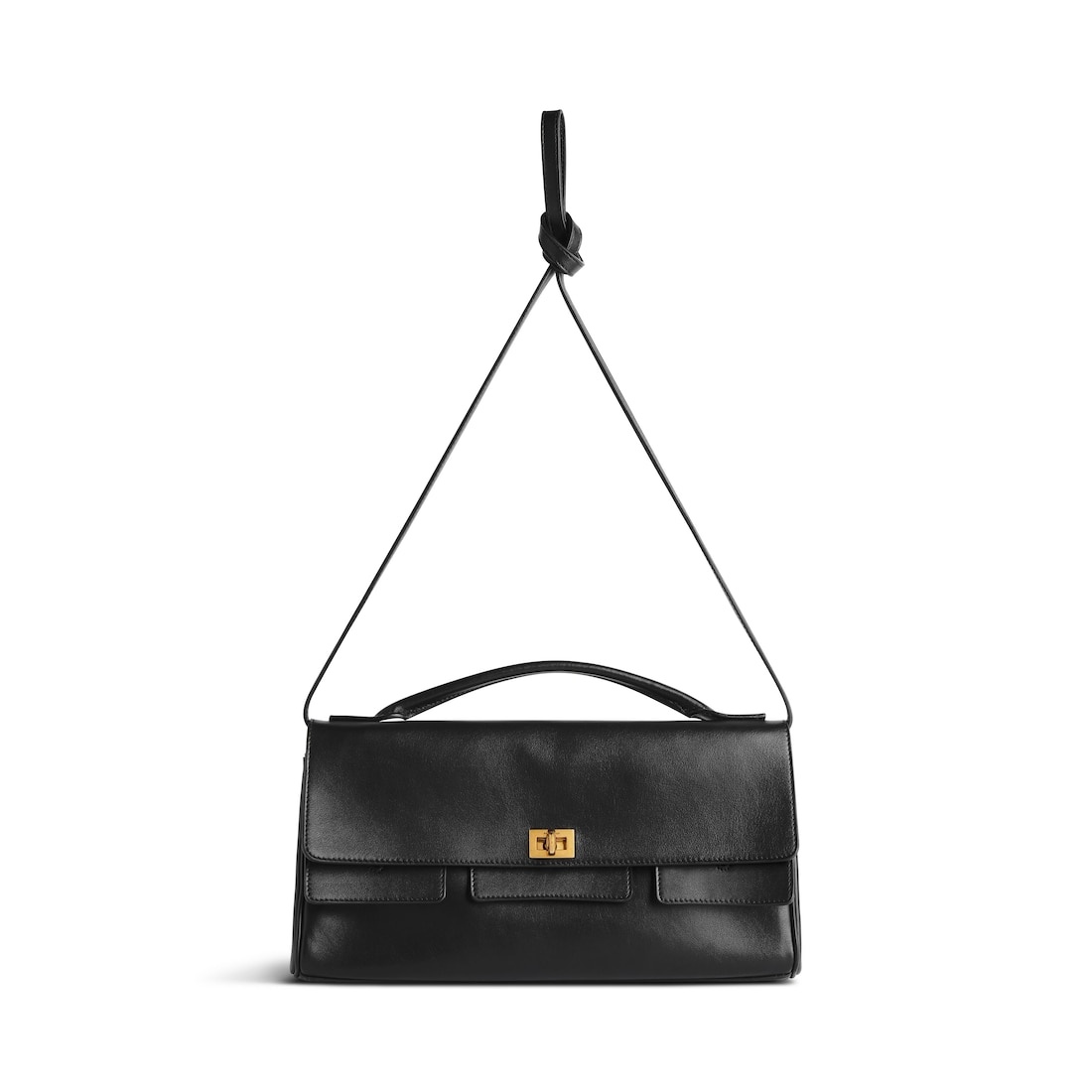 BALENCIAGA Women's Bel Air Small Clutch On Strap in Black