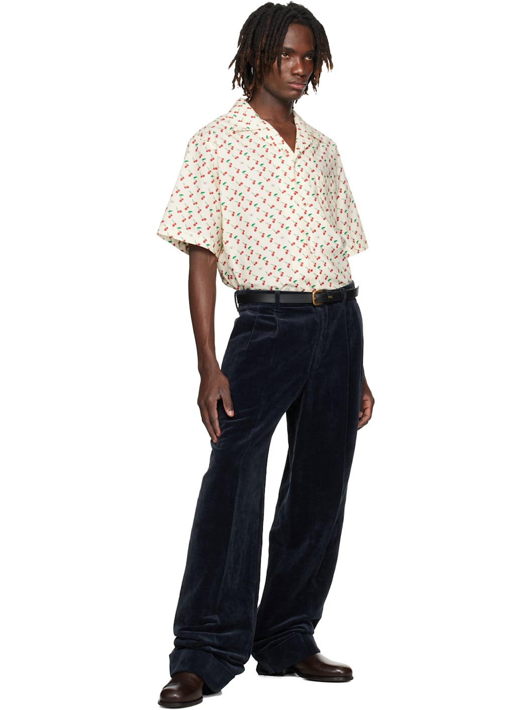 Beige Cotton Poplin Bowling Shirt - 5