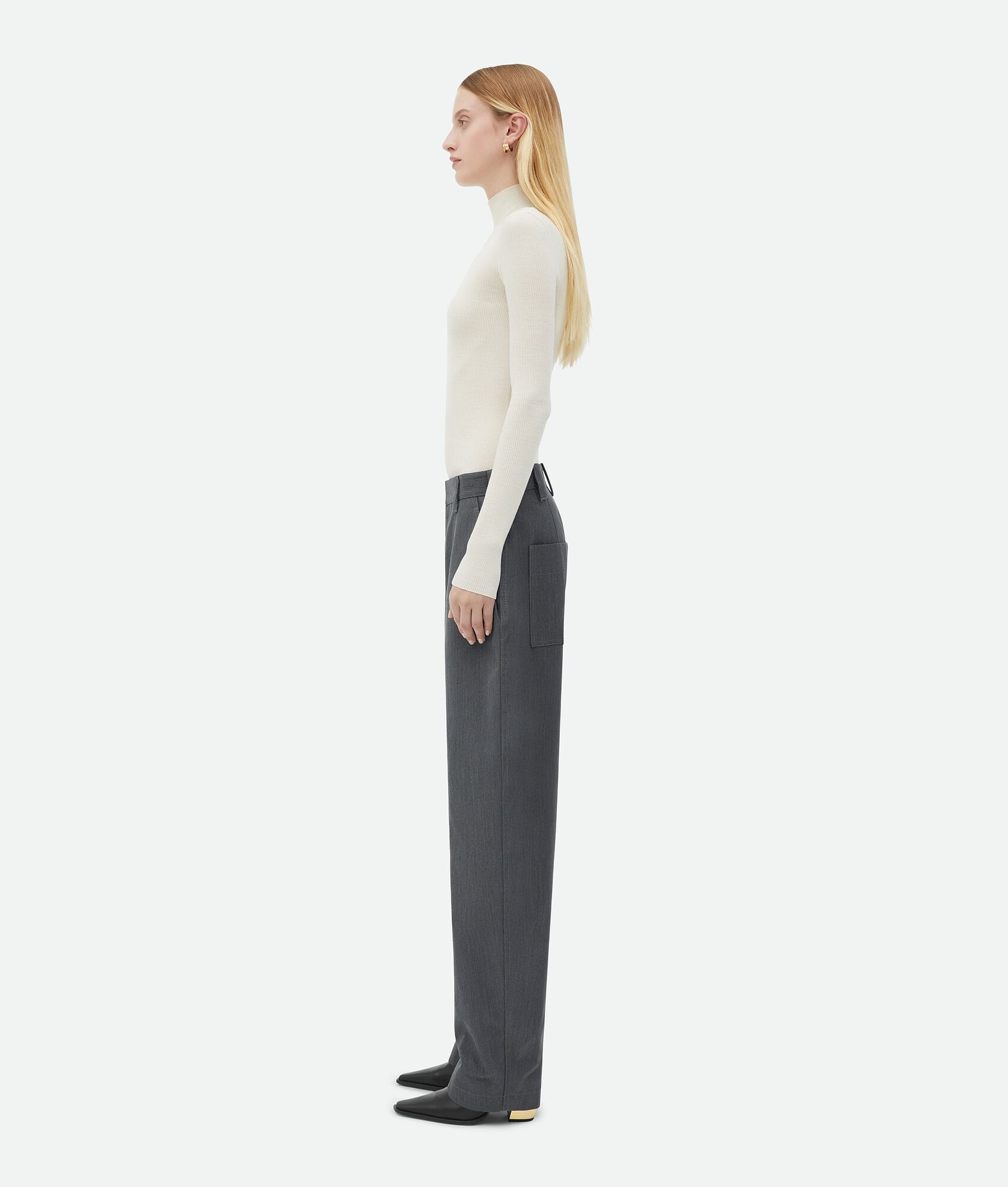 Bonded Wool And Cotton Tapered Pants - 2