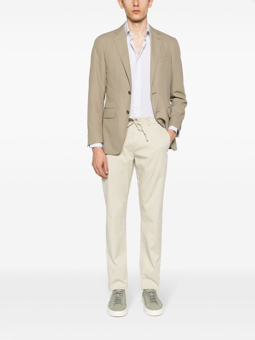 drawstring-waist cotton chino trousers - 2