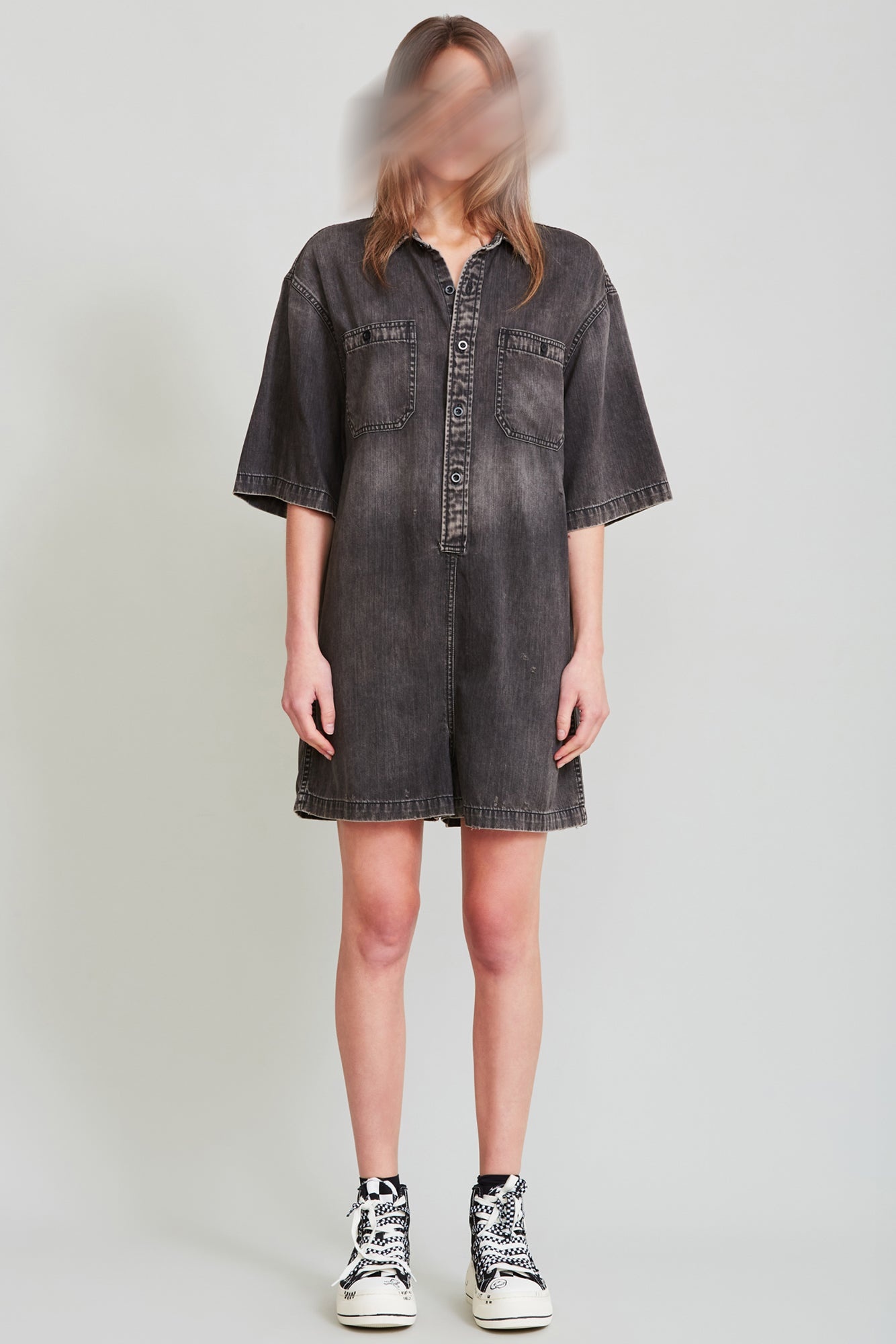 Workwear Romper - Elmore Black | R13 Denim Official Site - 3