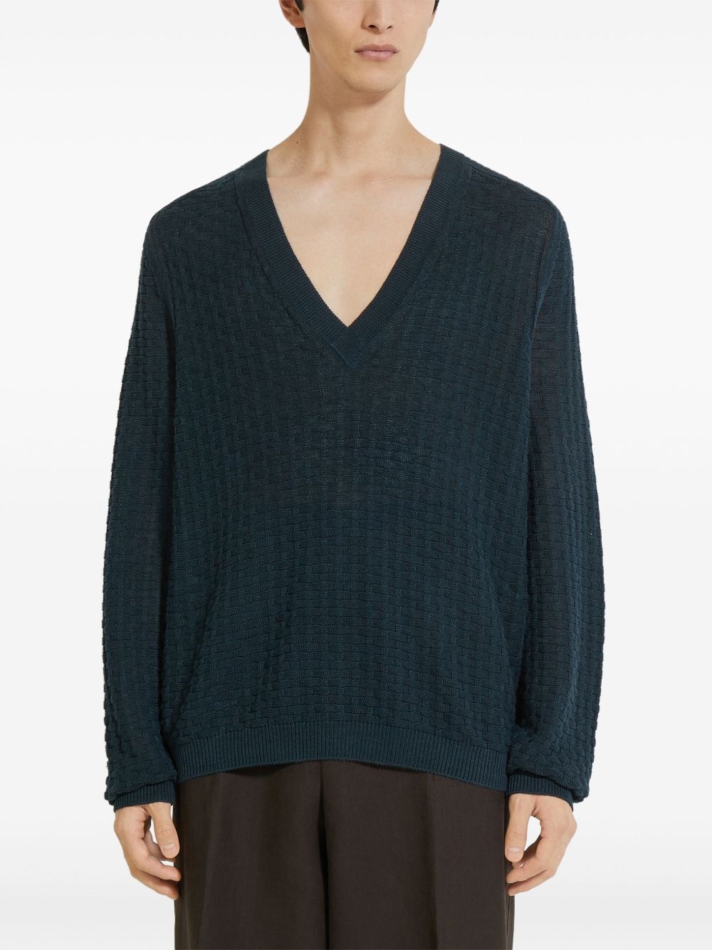 Oasi Lino V-neck sweater - 3