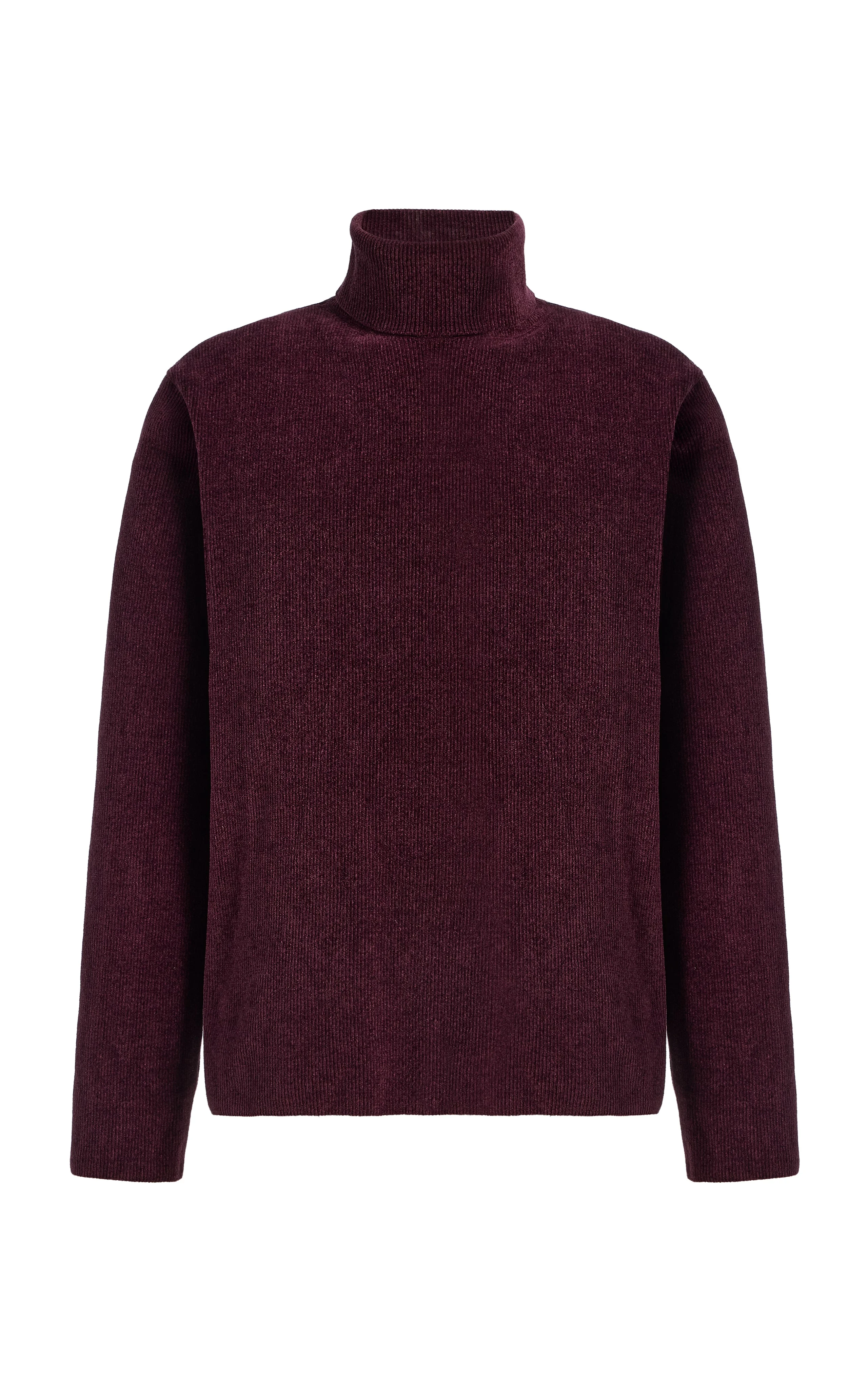 Almoner Knit Turtleneck Sweater in Plum Silk - 1