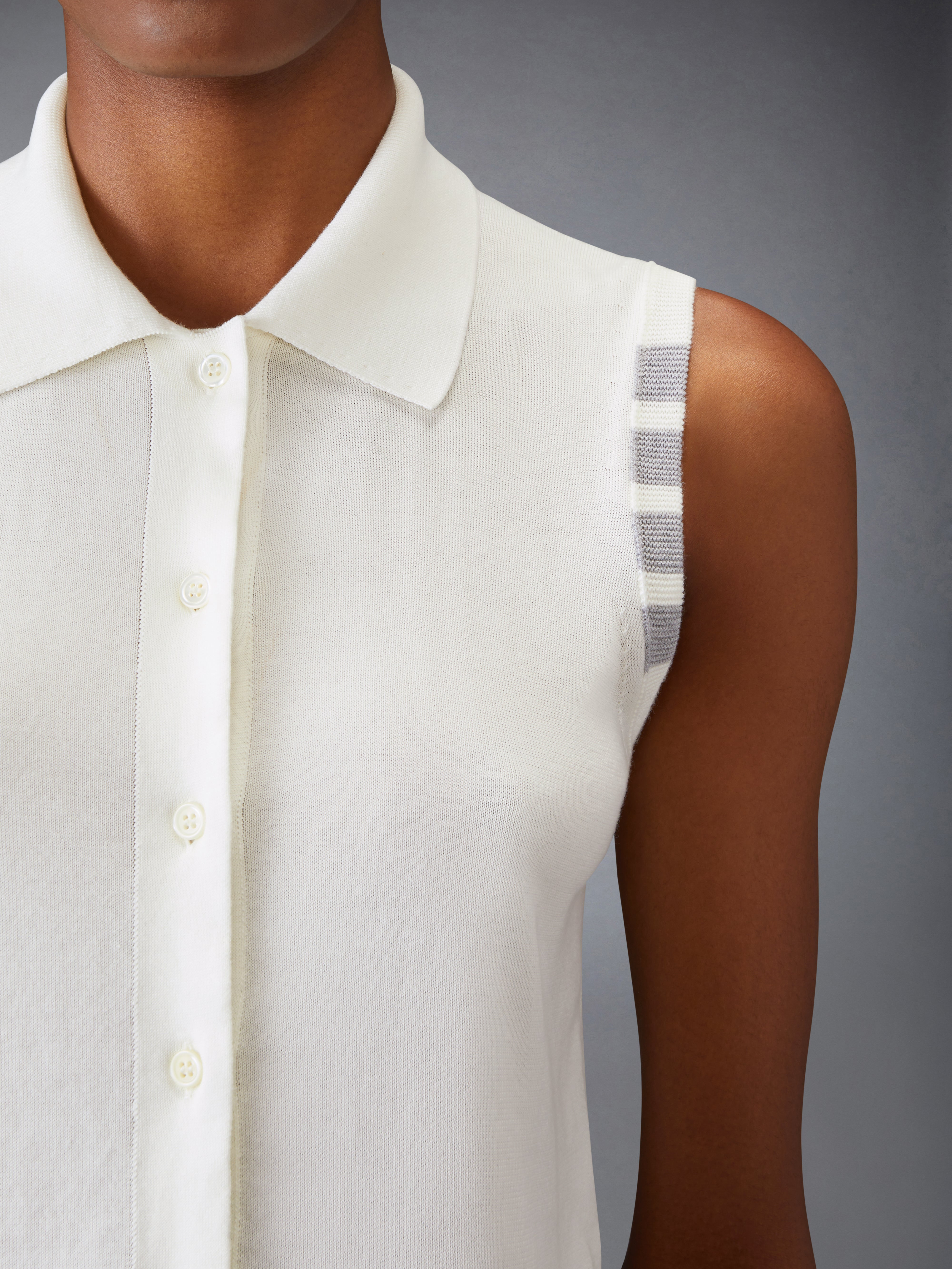 COTTON 4-BAR CROPPED SHIRT - 6