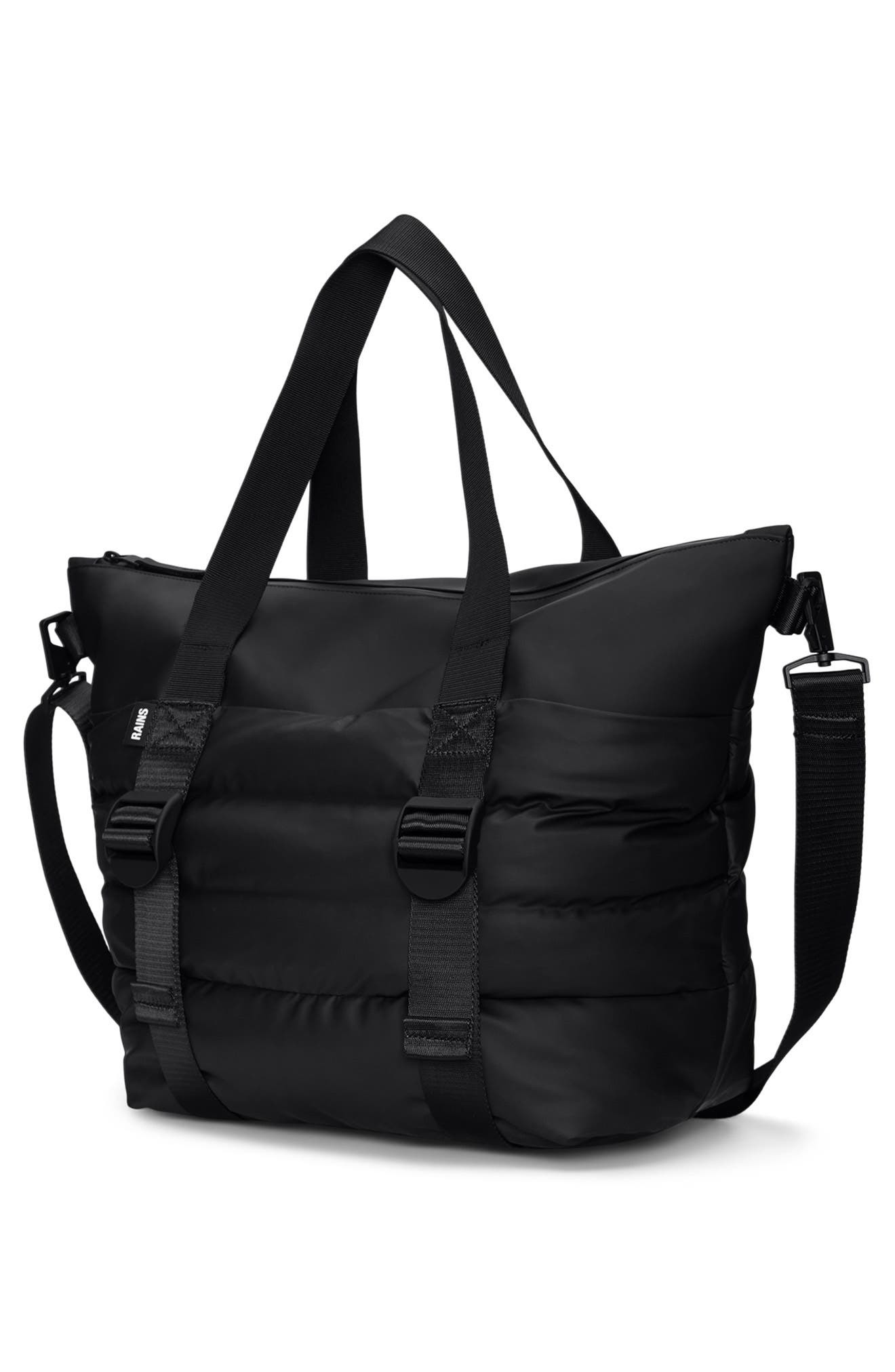 Rains Mini Puffer Mix Tote Bag in Black at Nordstrom - 3
