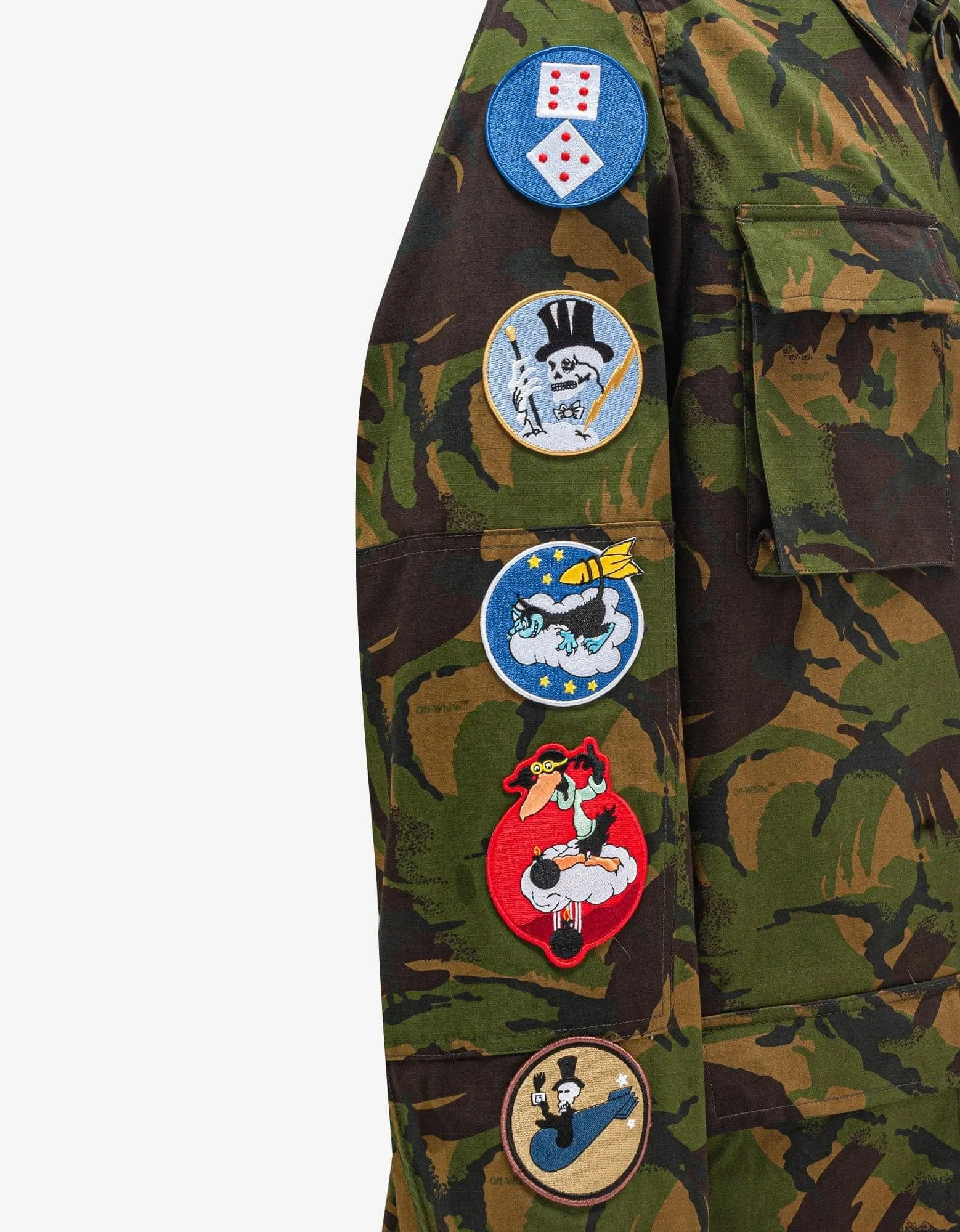 Off-White Green Camouflage Patch Field Jacket - 4