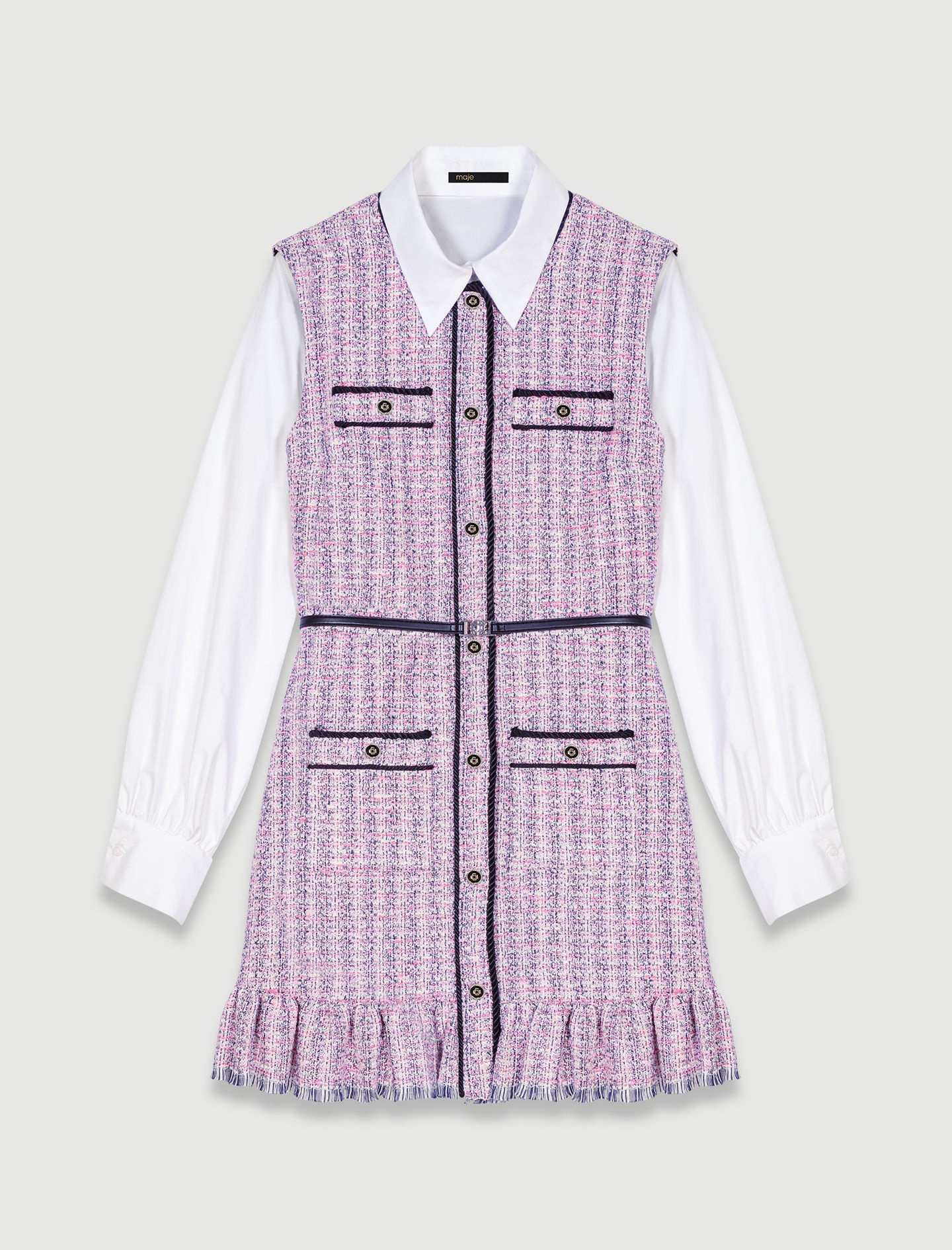 Tweed 2-in-1 short dress - 1