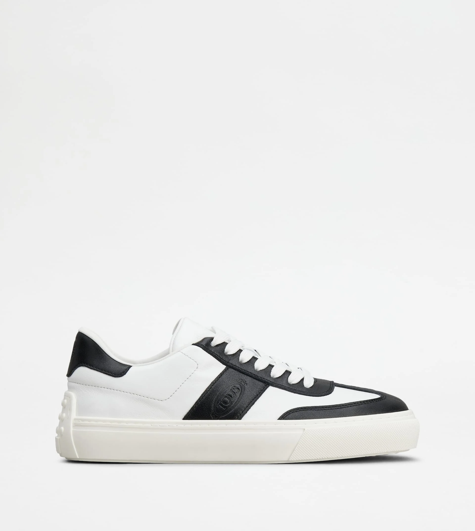 TOD'S SNEAKERS IN LEATHER - WHITE, BLACK - 1