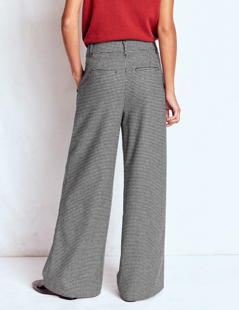 Kensington Tailored Pants-Black and Ivory Puppytooth 4