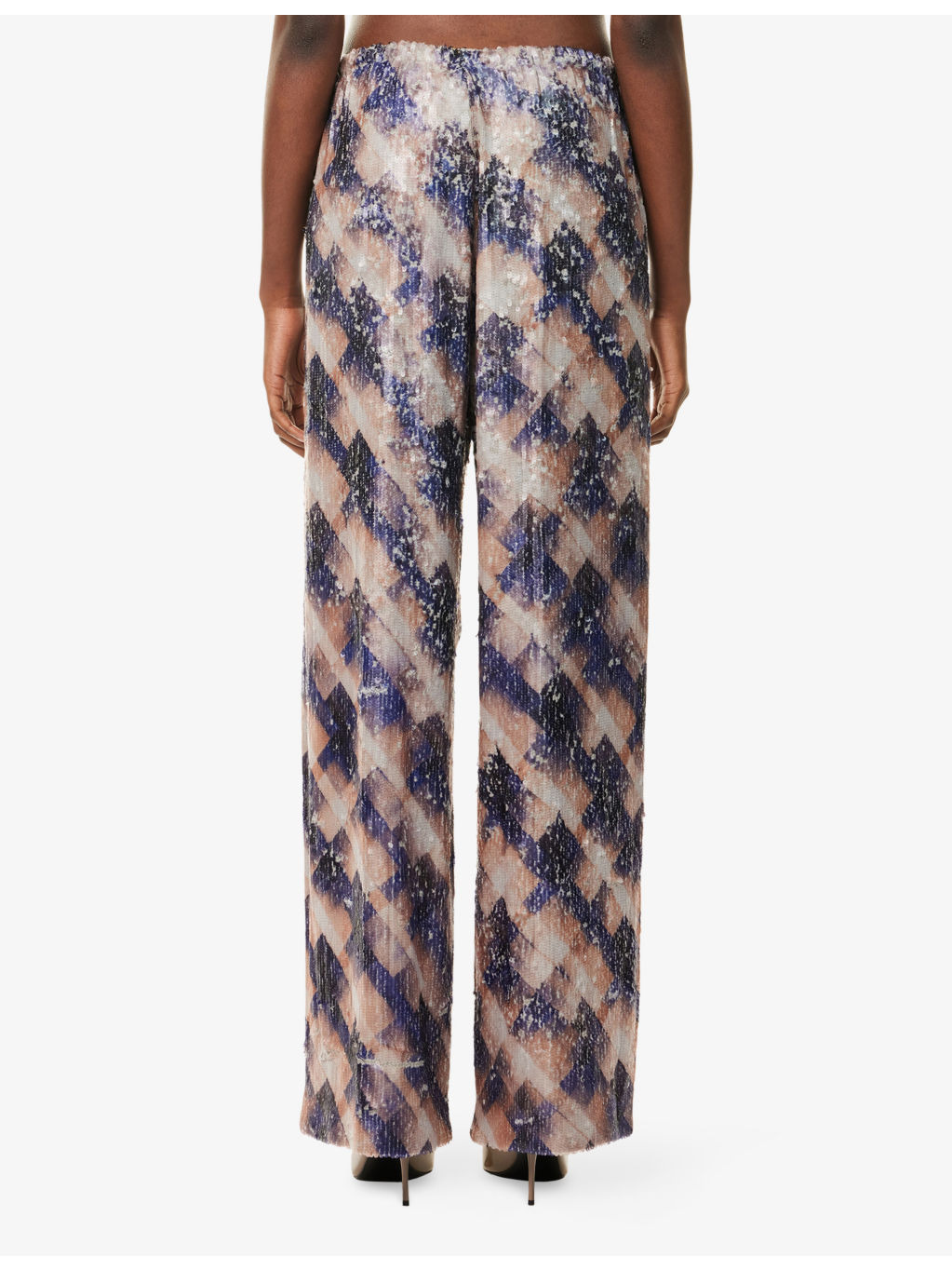 Sequin Drawstring Woven Trousers - 4