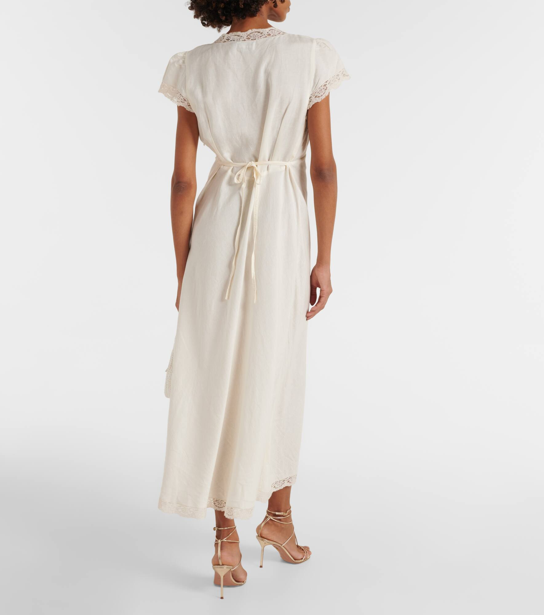 Clarice lace-trimmed midi dress - 3