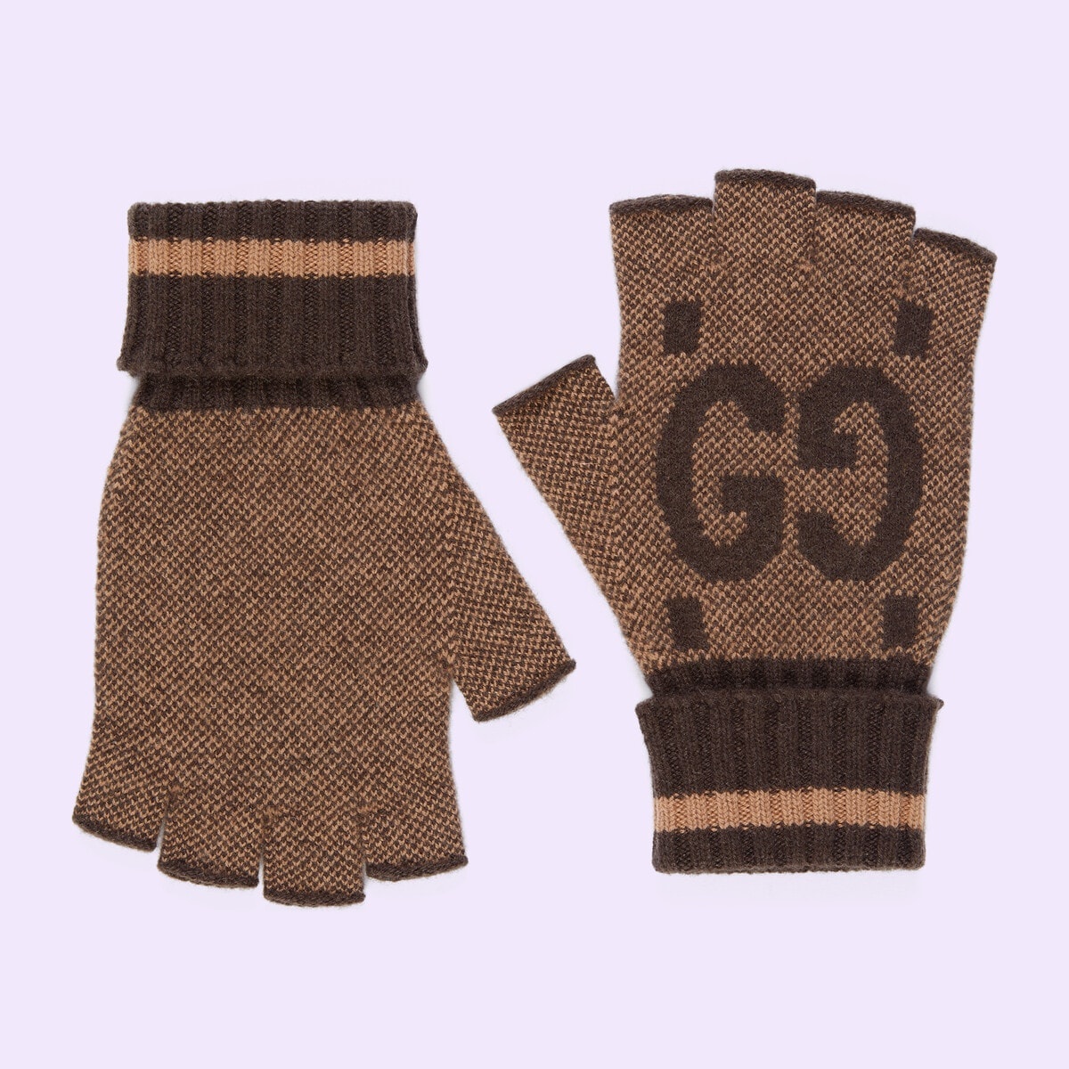 GG cashmere fingerless gloves - 1