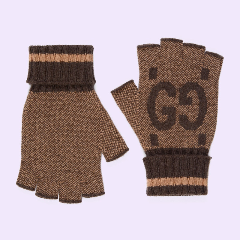 GG cashmere fingerless gloves 1