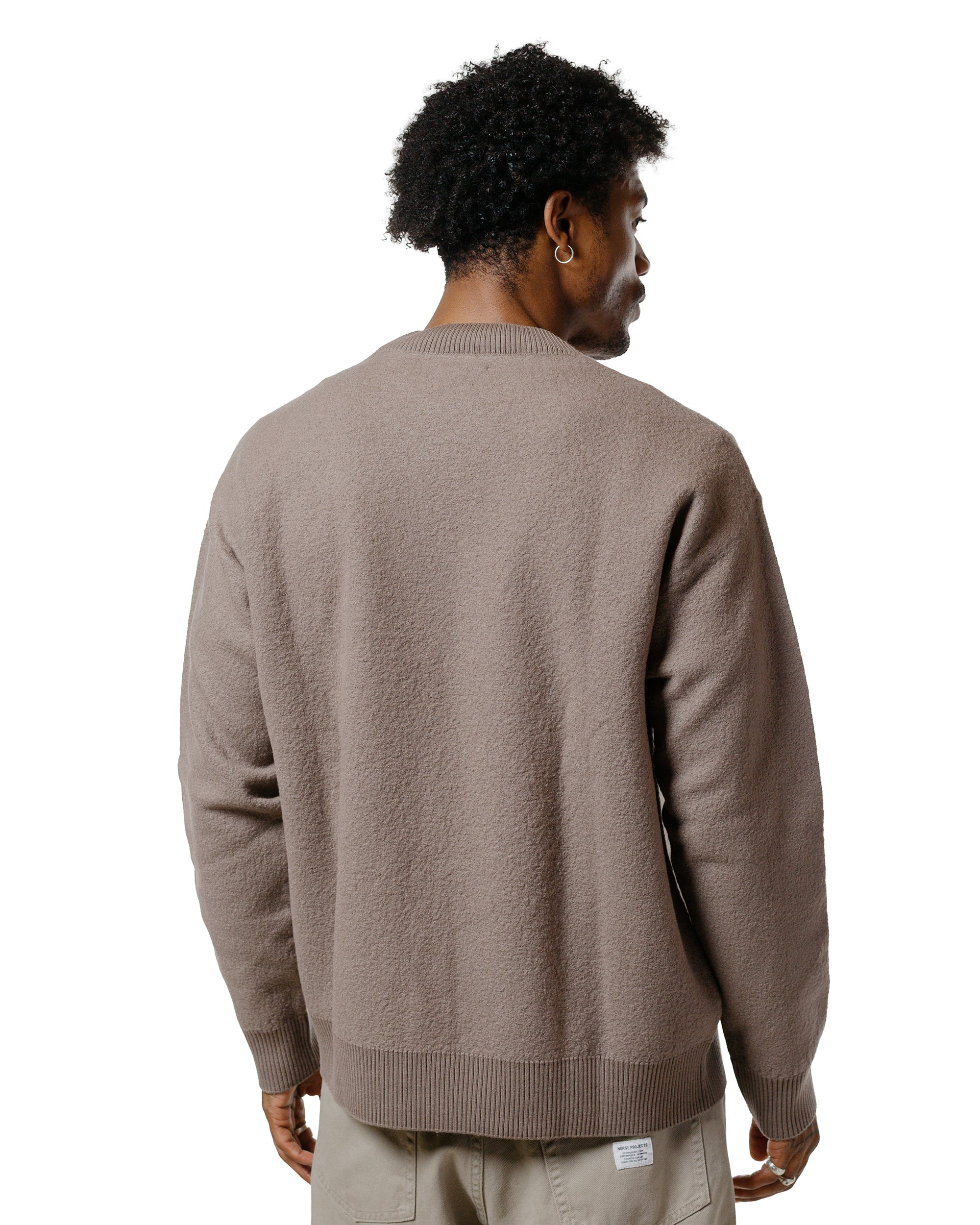 Rom Boiled Wool Crewneck Walnut - 3