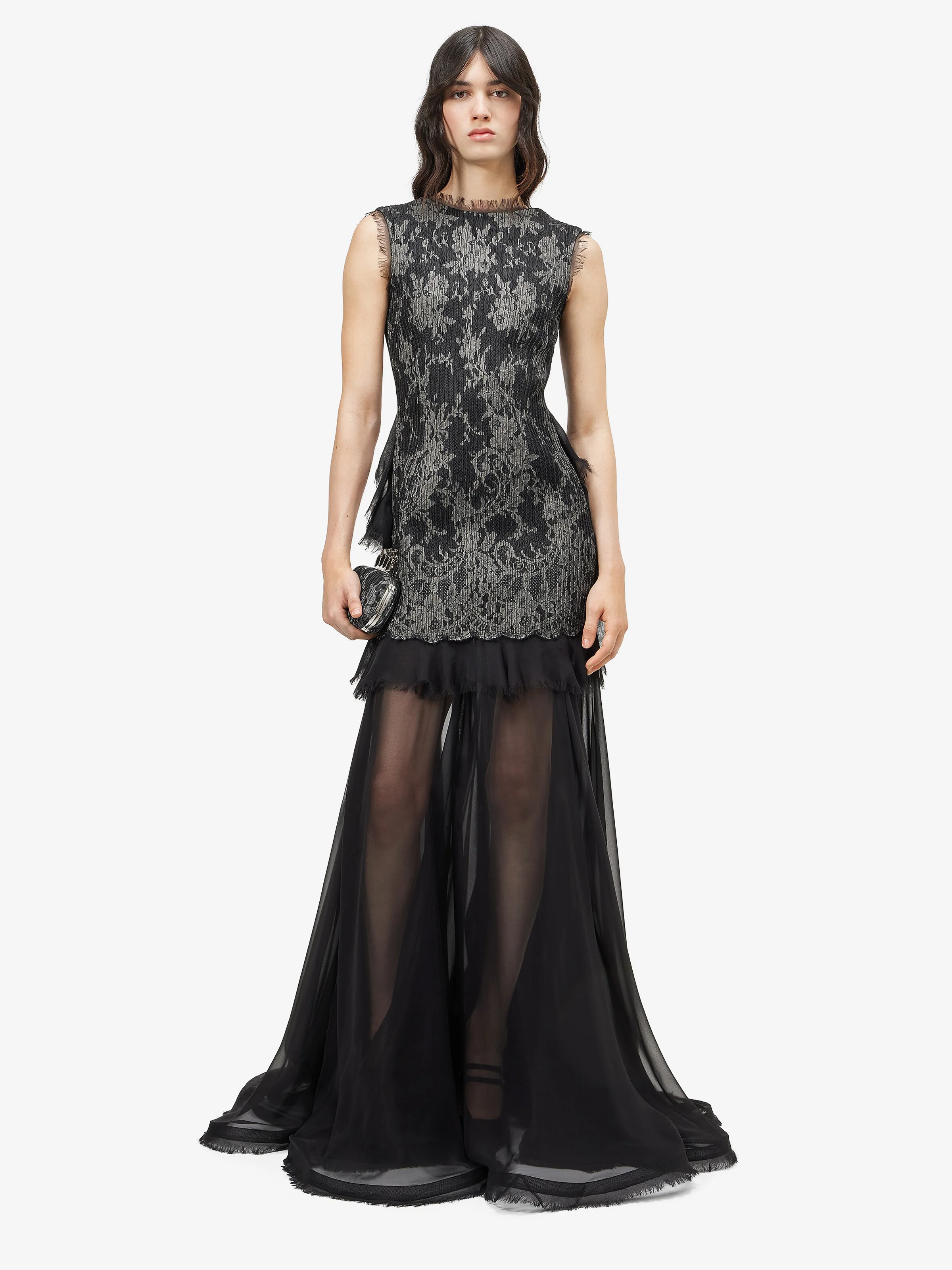 Women's Sarabande Lace Evening Dress in Black - 1