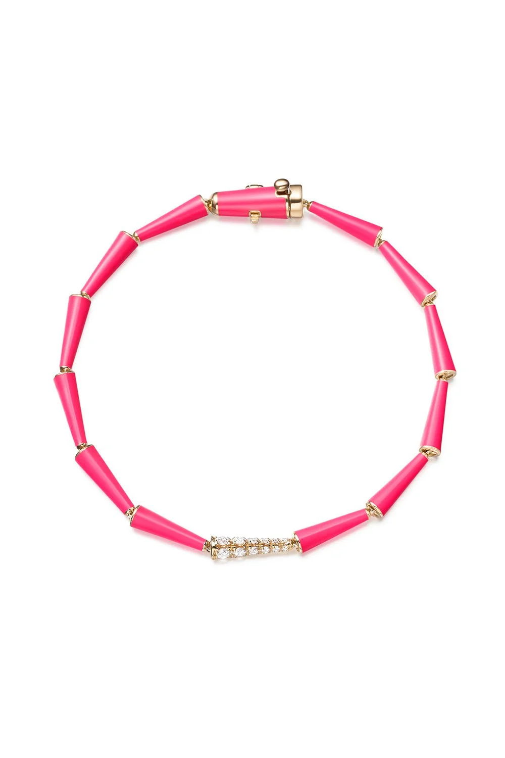 Neon Pink Lola Linked Enamel Bracelet - 1