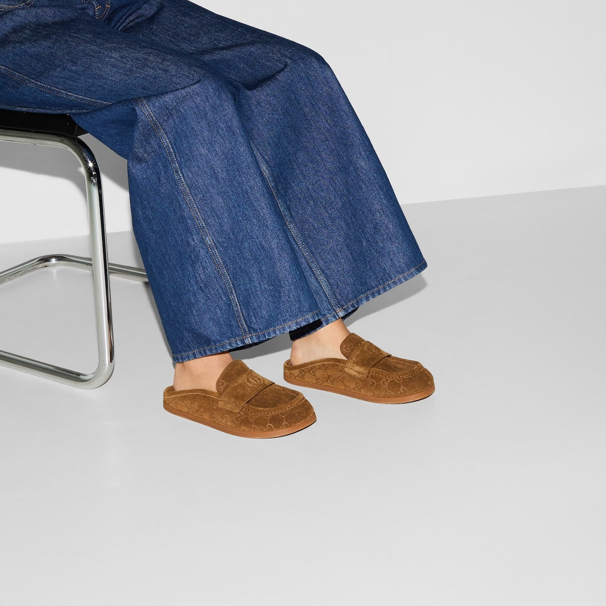 Gucci Double G Suede Mules - 4