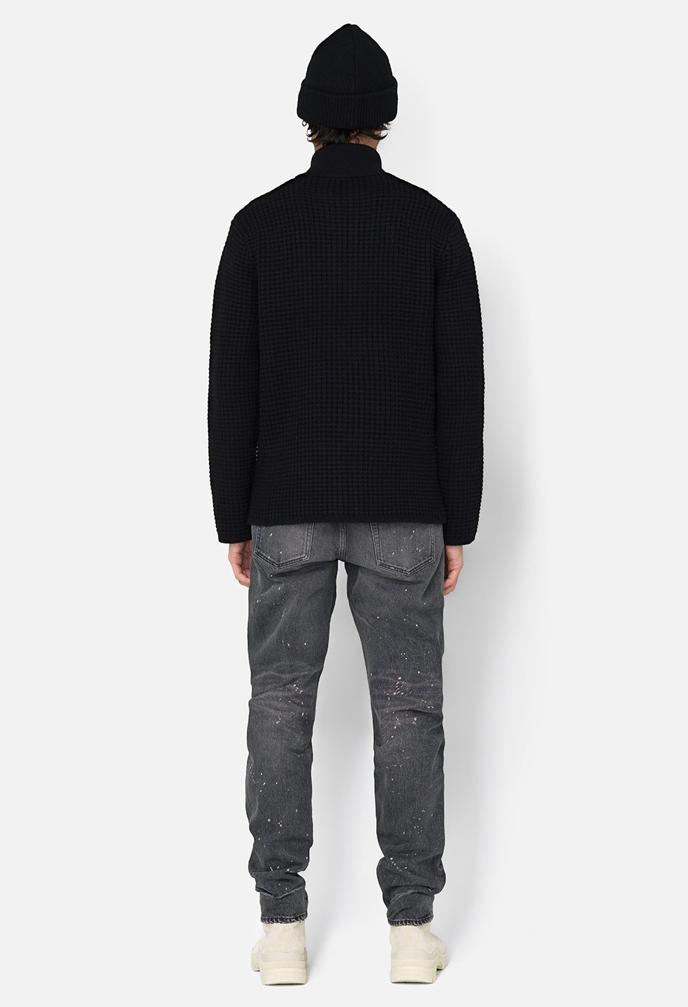 WOOL WAFFLE KNIT FULL-ZIP - 5