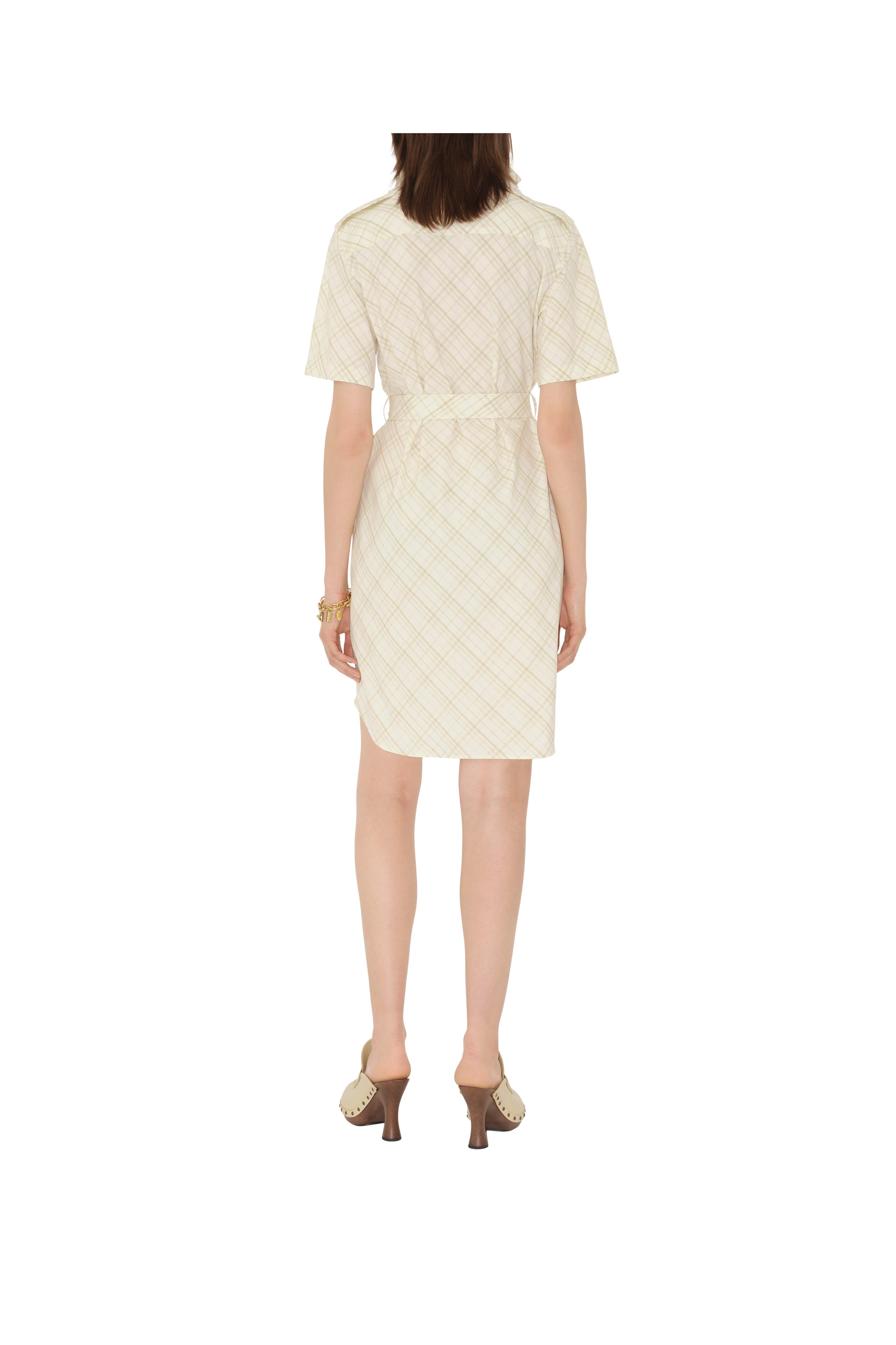 burberry Check Cotton Shirt Dress in Magnolia at Nordstrom - 4