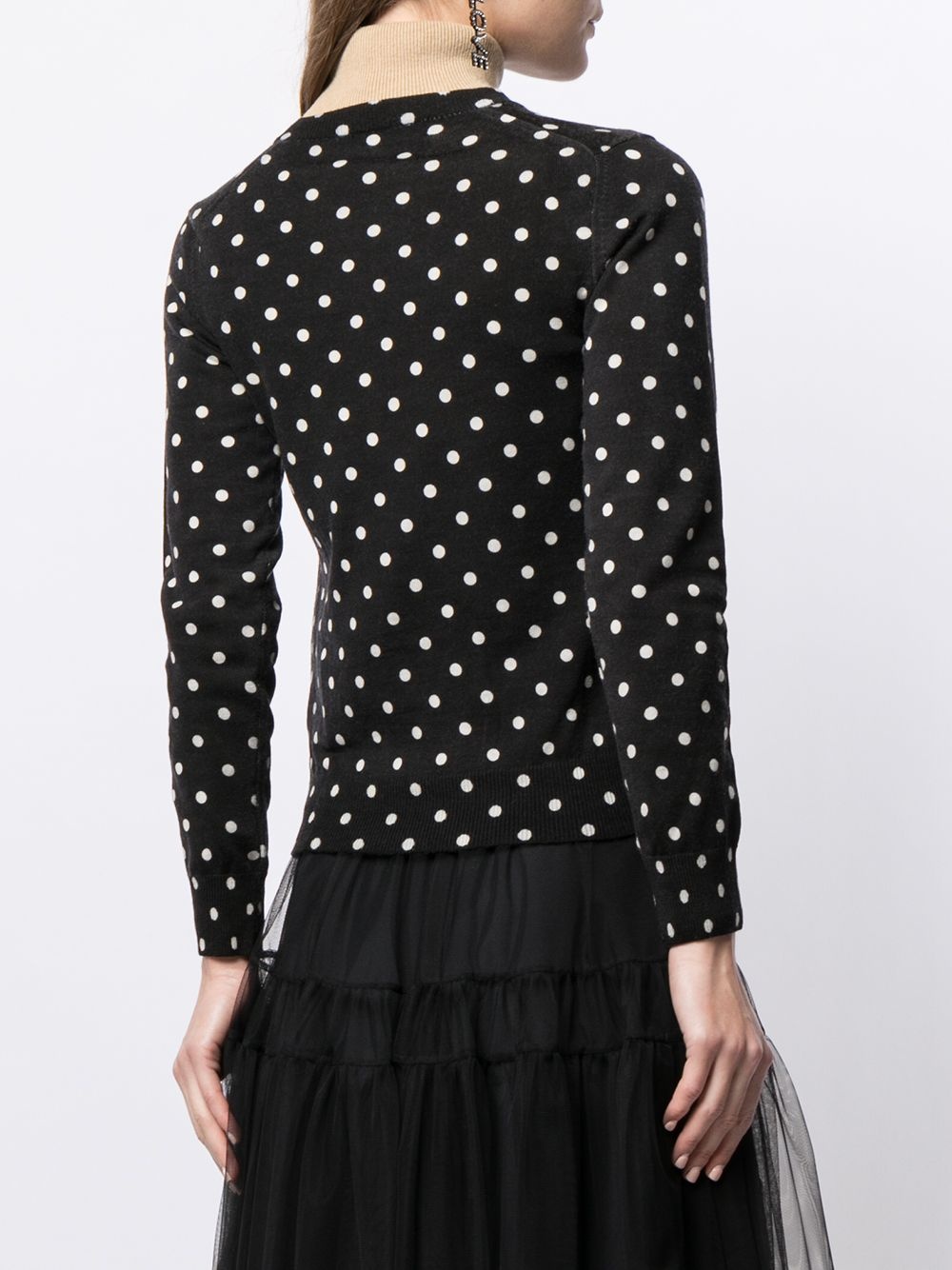 polka dot print wool jumper - 4