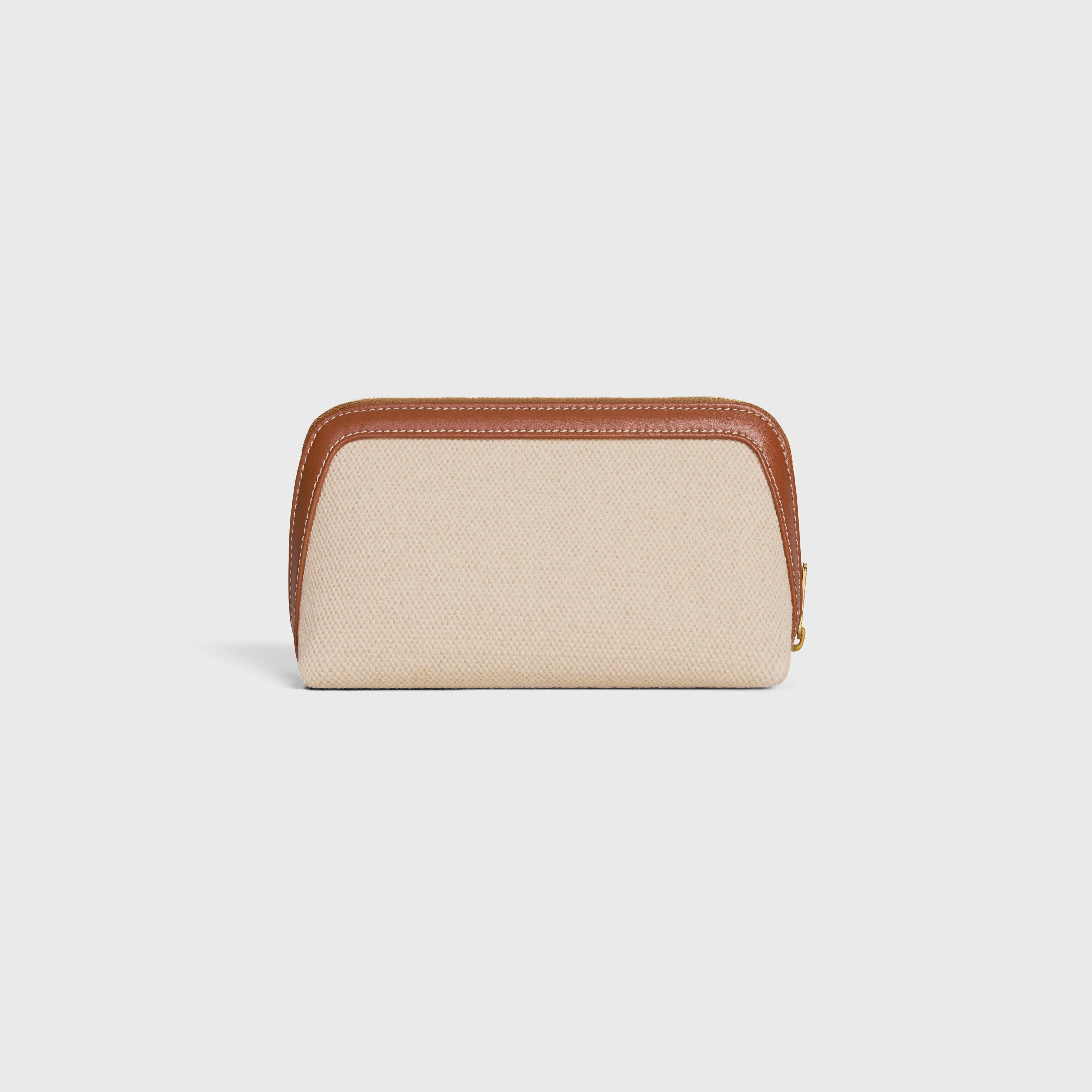 SMALL COSMETIC POUCH IN TEXTILE WITH TRIOMPHE AND CALFSKIN - 3