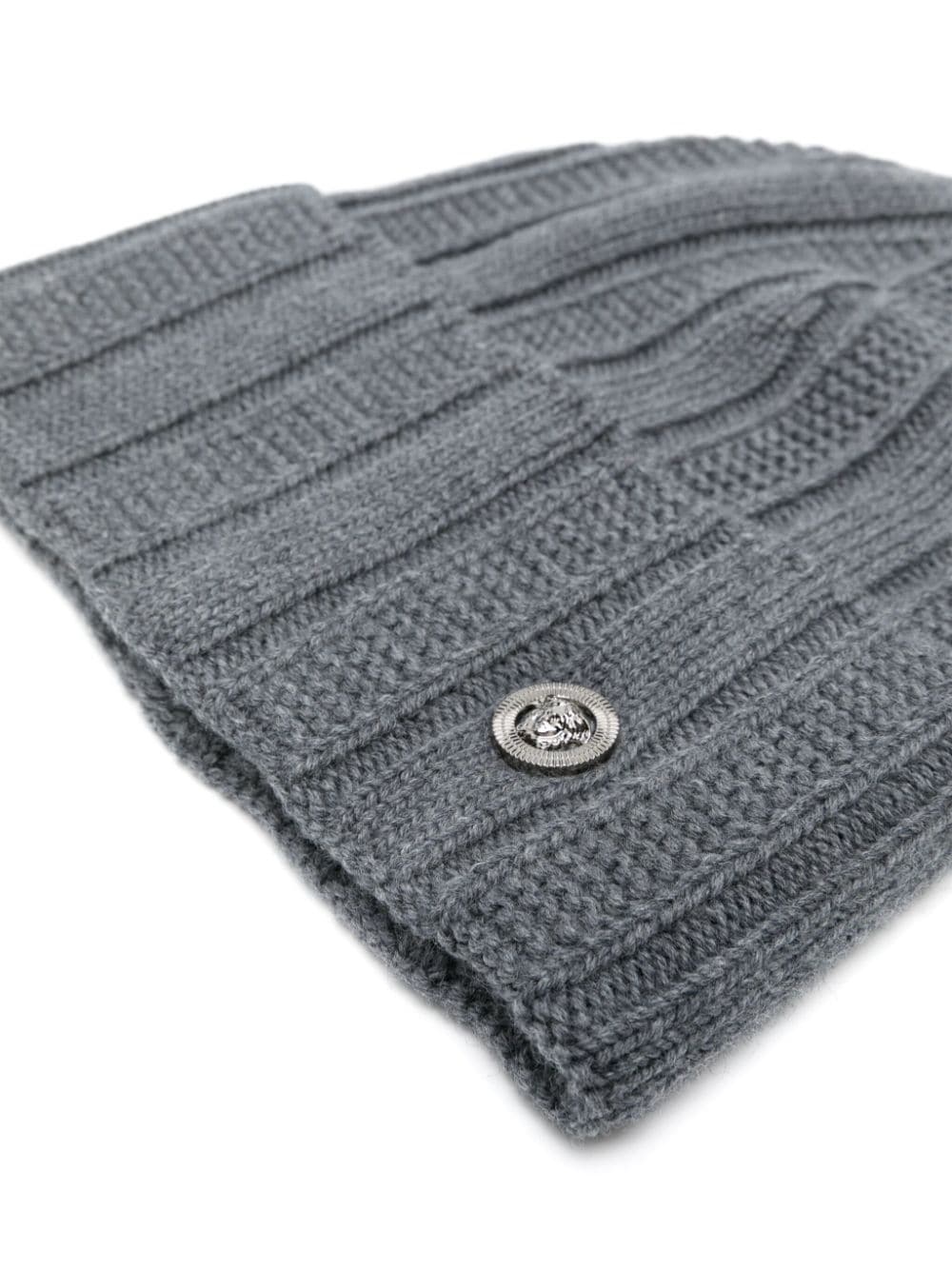 Medusa-plaque ribbed beanie - 2