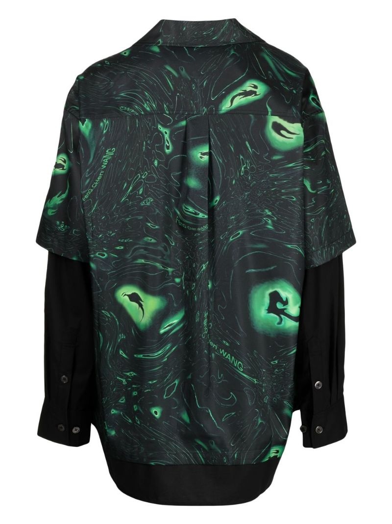 swirl-print layered shirt - 2